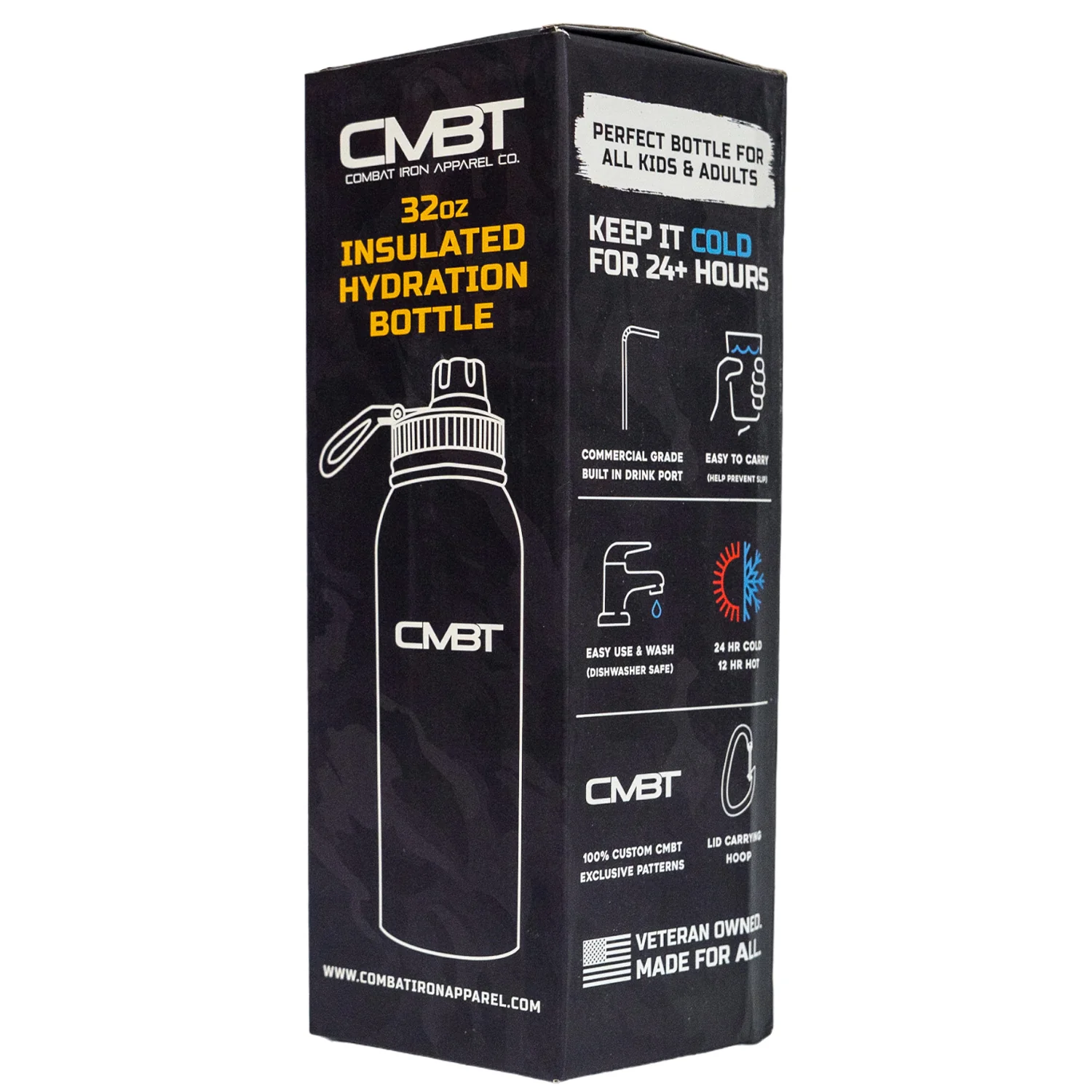 32oz Metal Hydration Bottle V2 | 24hr Insulated + Drink Port - Image 12