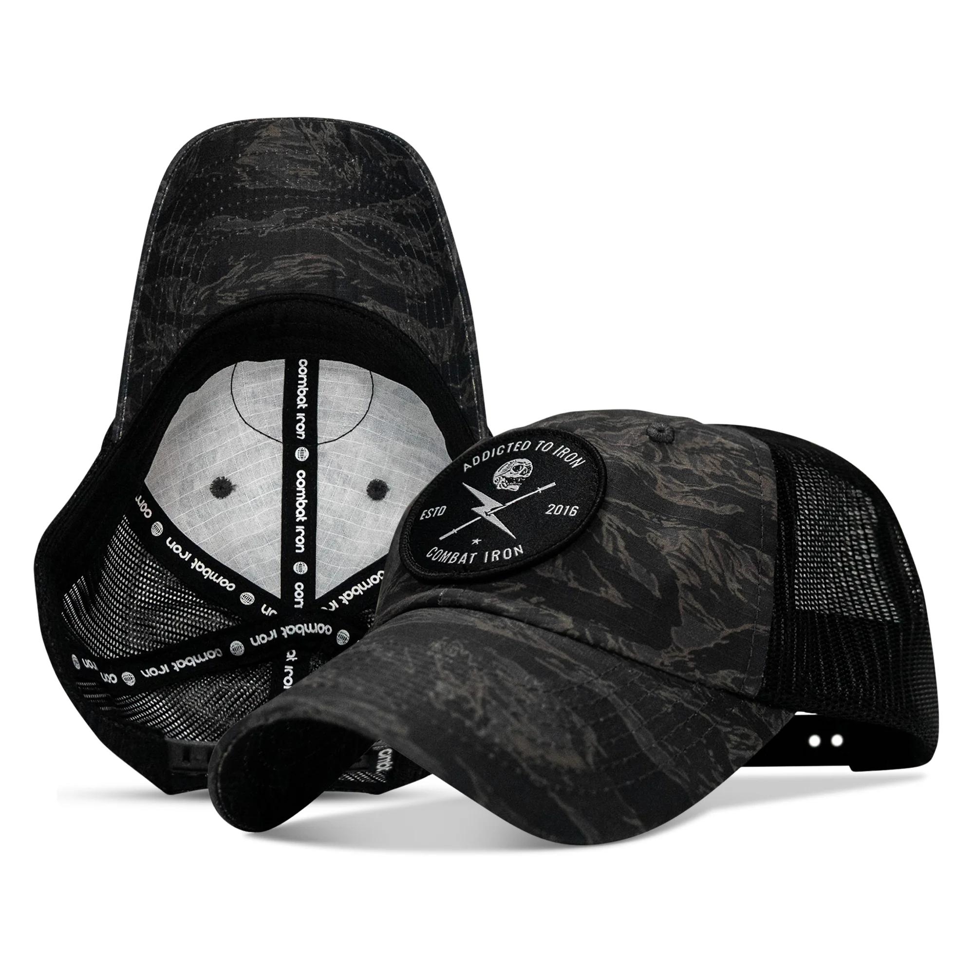 Addicted To Iron Patch Tactical Ripstop Mesh Snapback Hat - Image 13