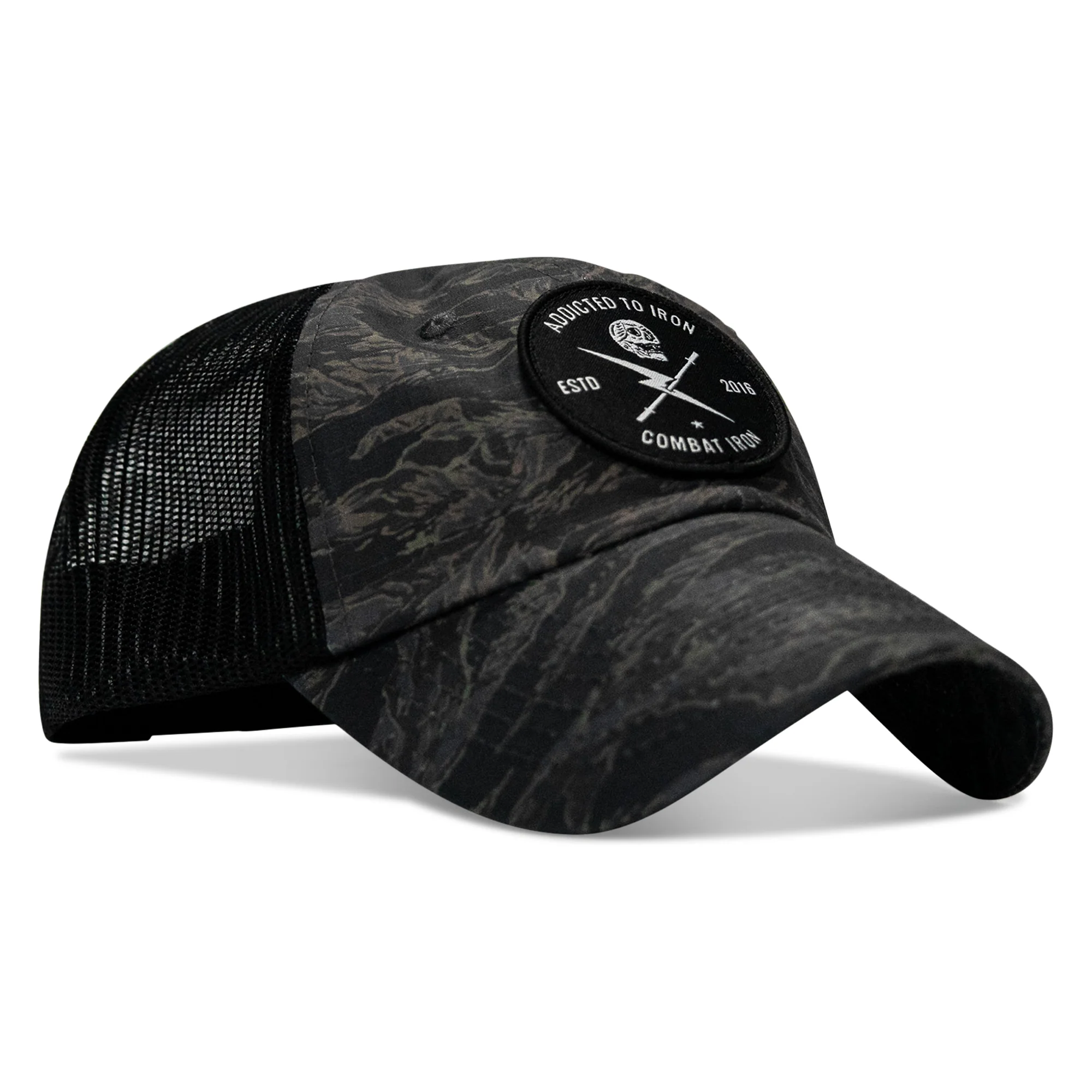 Addicted To Iron Patch Tactical Ripstop Mesh Snapback Hat - Image 15