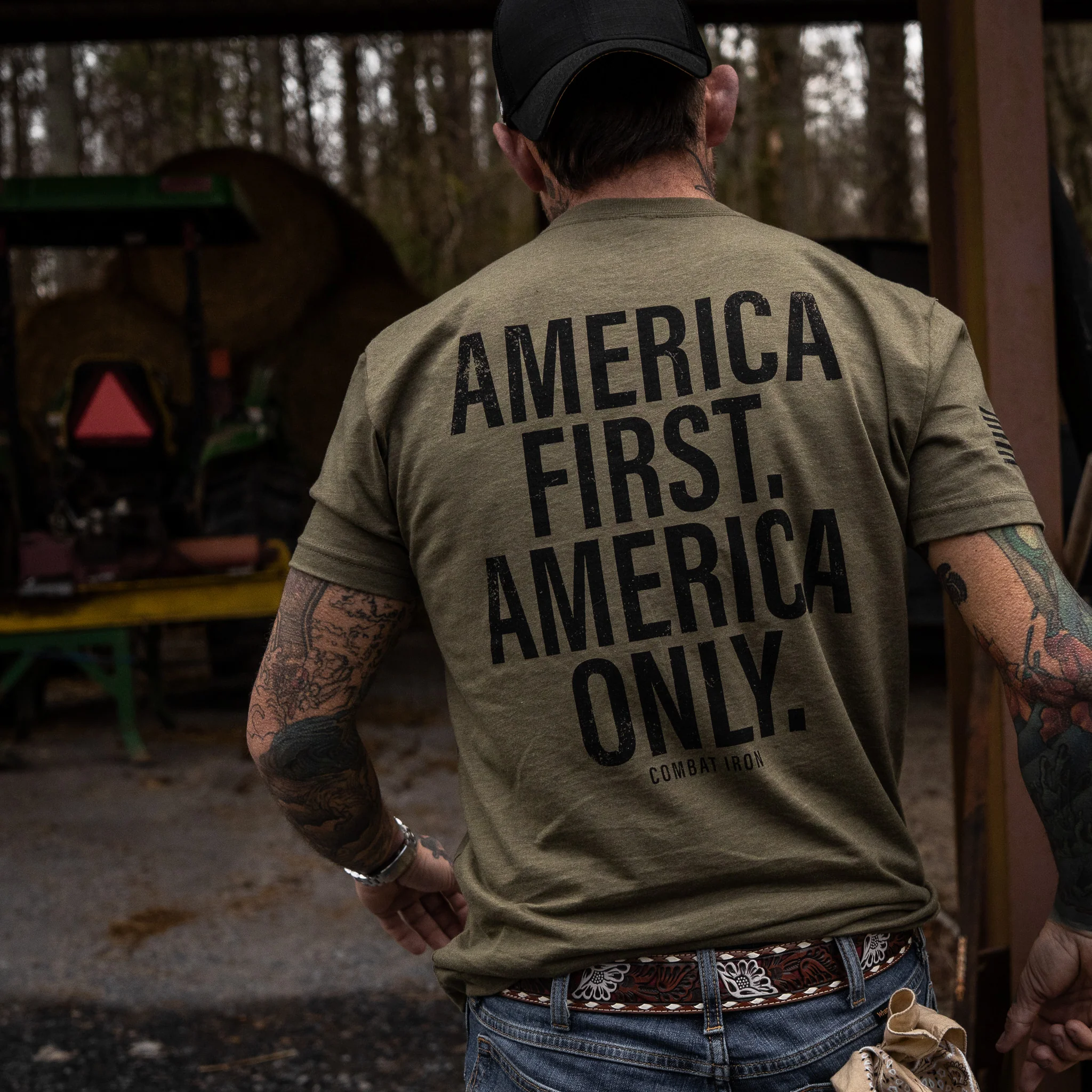America First. American Only. Men's T-Shirt - Image 15