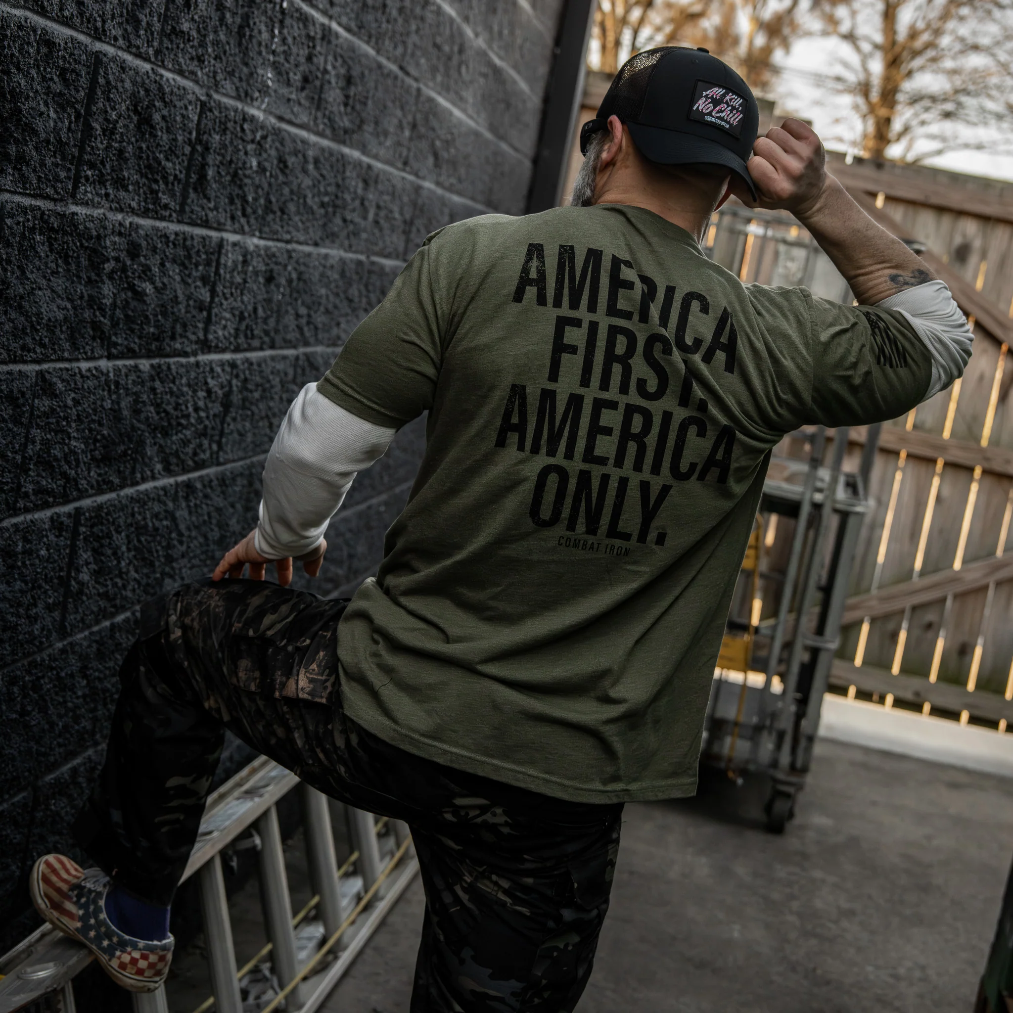 America First. American Only. Men's T-Shirt - Image 16