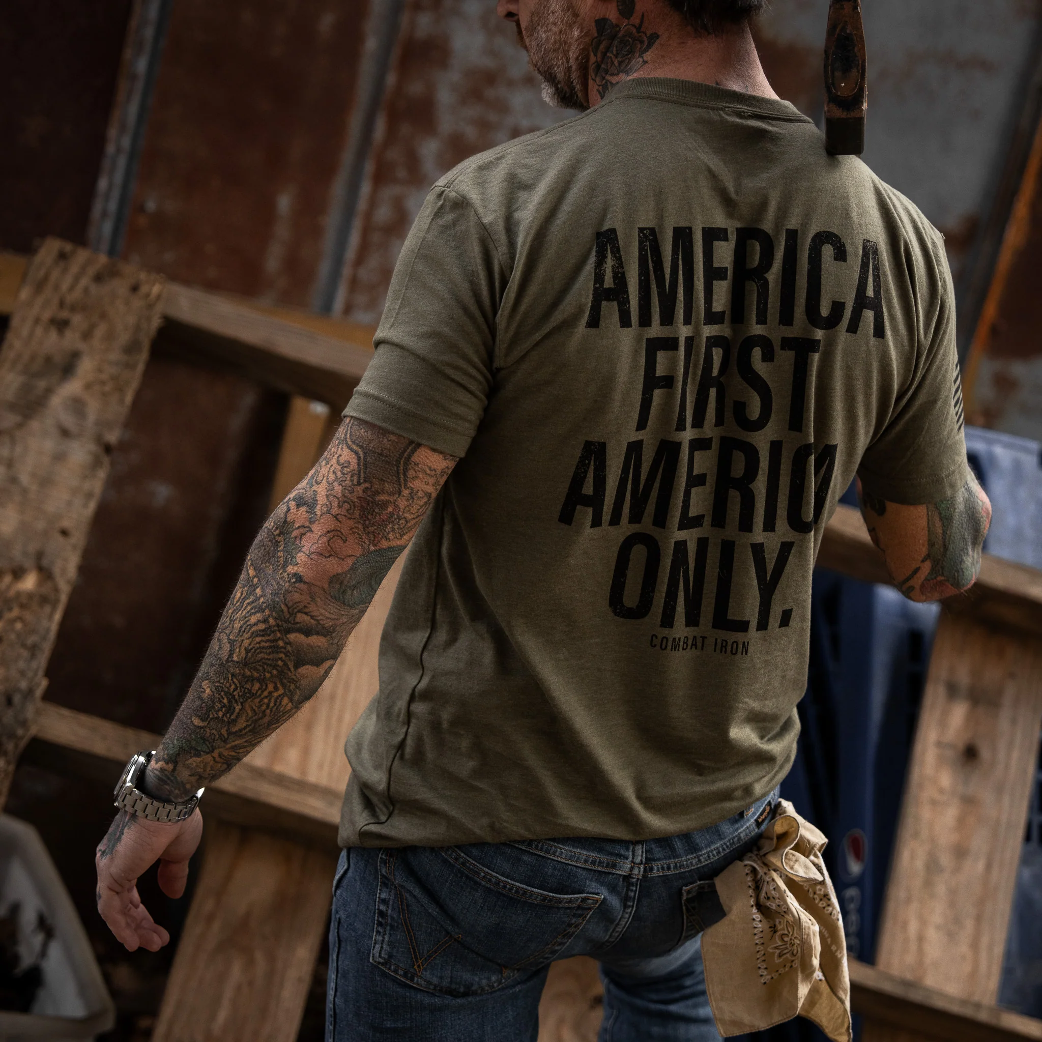 America First. American Only. Men's T-Shirt - Image 18