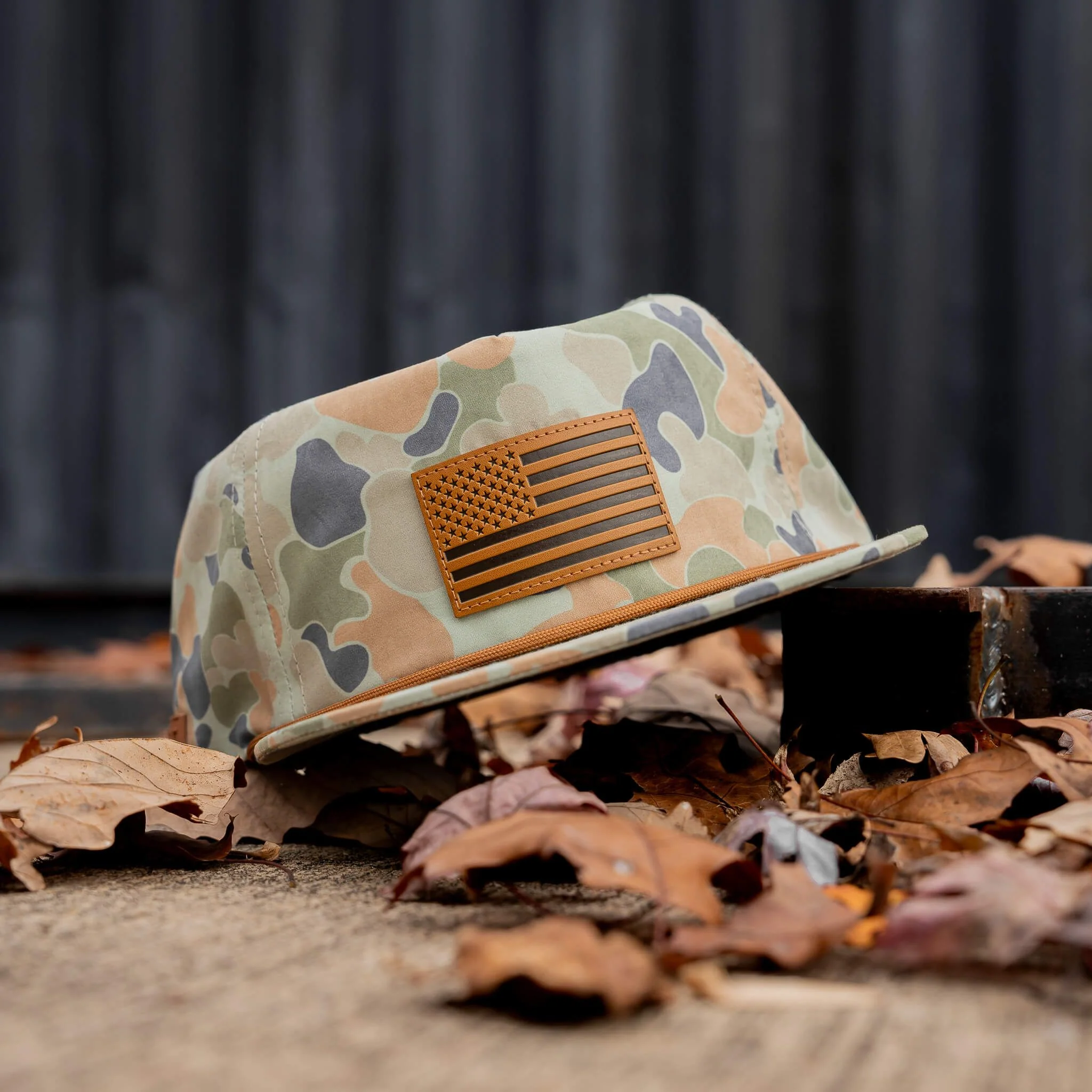 American Flag Leather Patch Crushable Rope Snapback Hat - Image 14