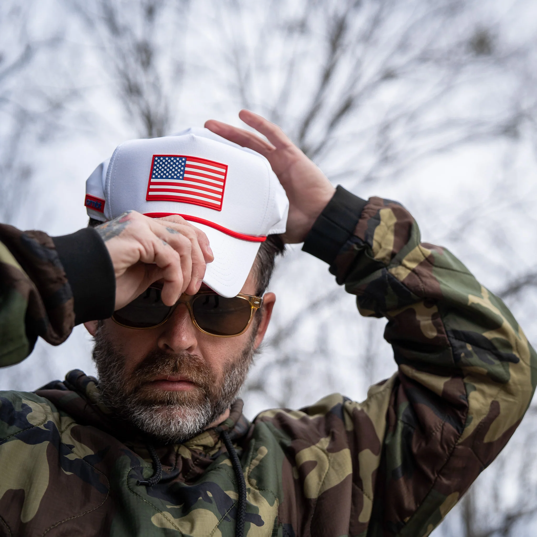 American Flag Patch Weekender Performance Snapback Hat - Image 3