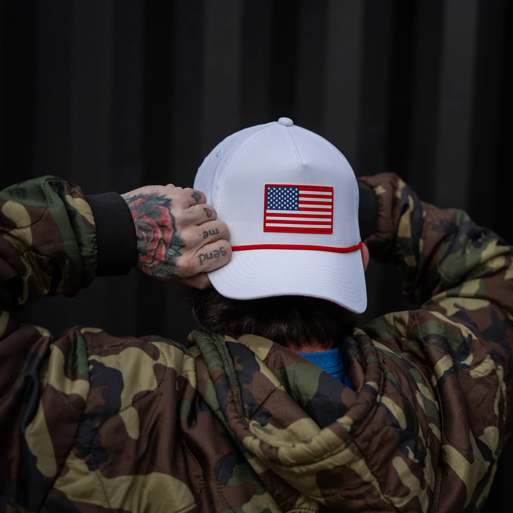 American Flag Patch Weekender Performance Snapback Hat - Image 4