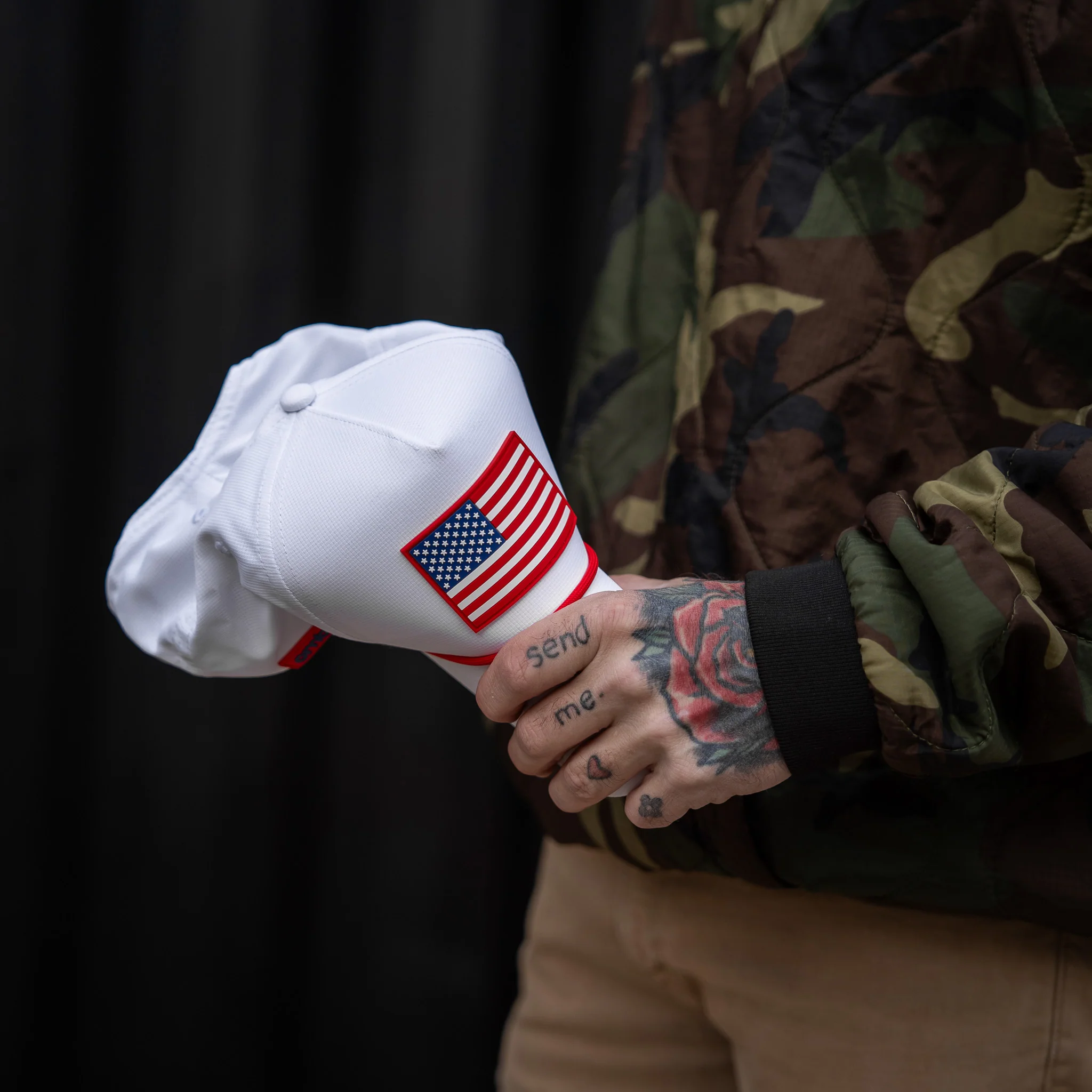American Flag Patch Weekender Performance Snapback Hat - Image 5