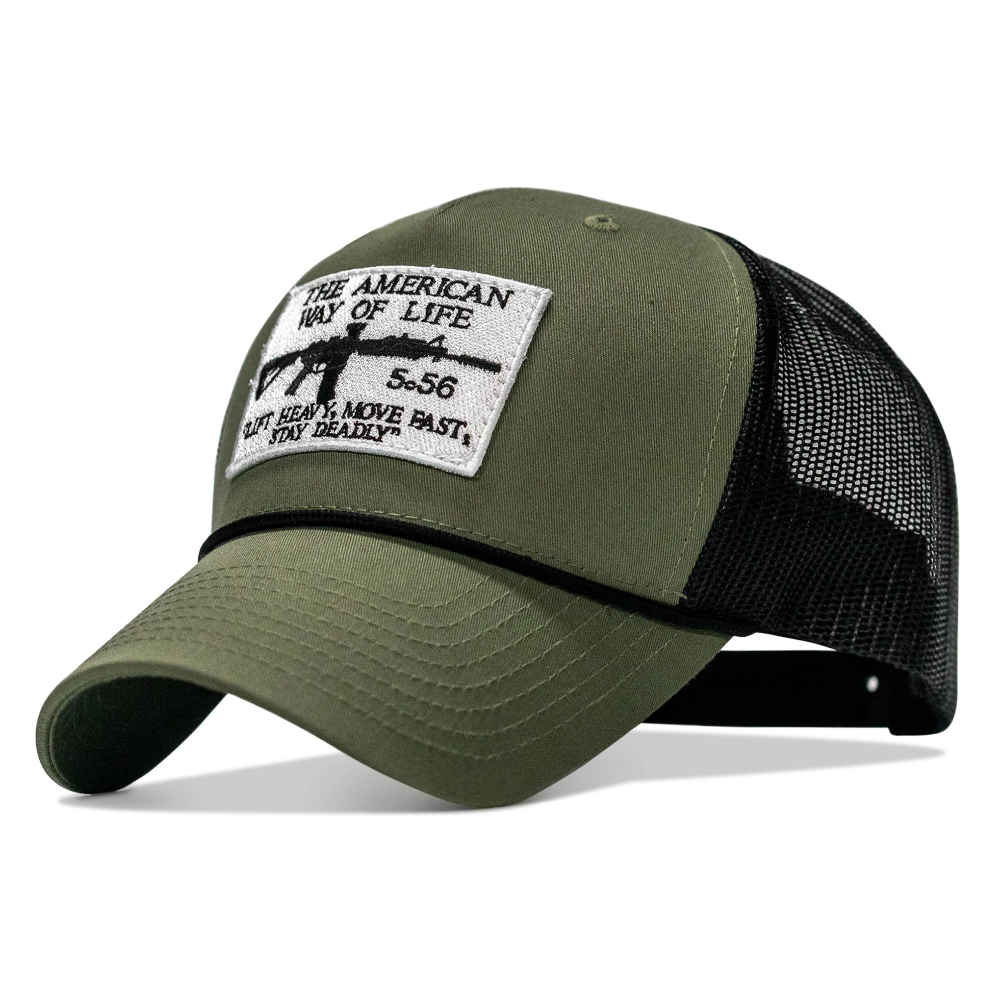 American Way Of Life White Patch Rope Snapback - Image 7