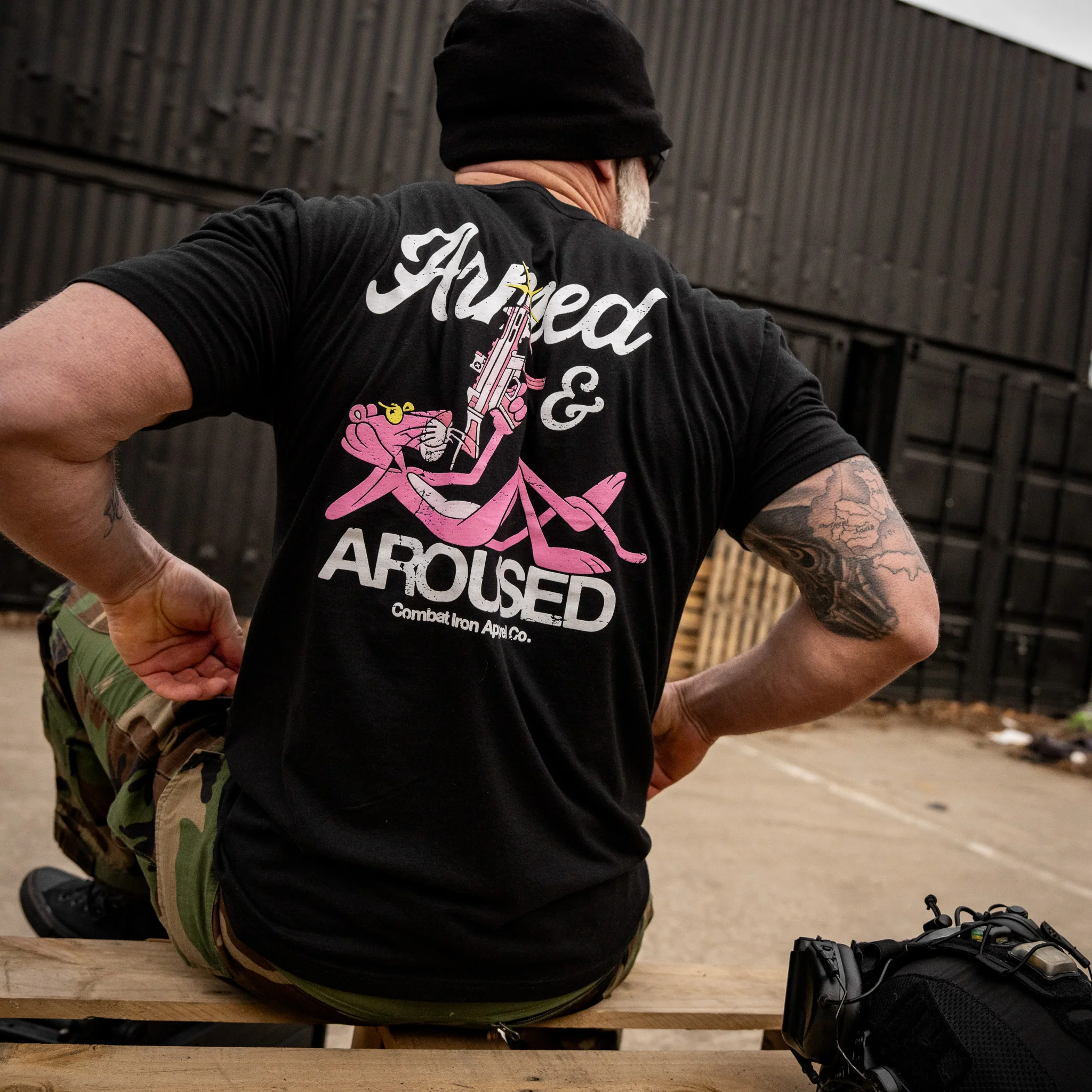 Armed and Aroused  Men's T-Shirt - Image 3
