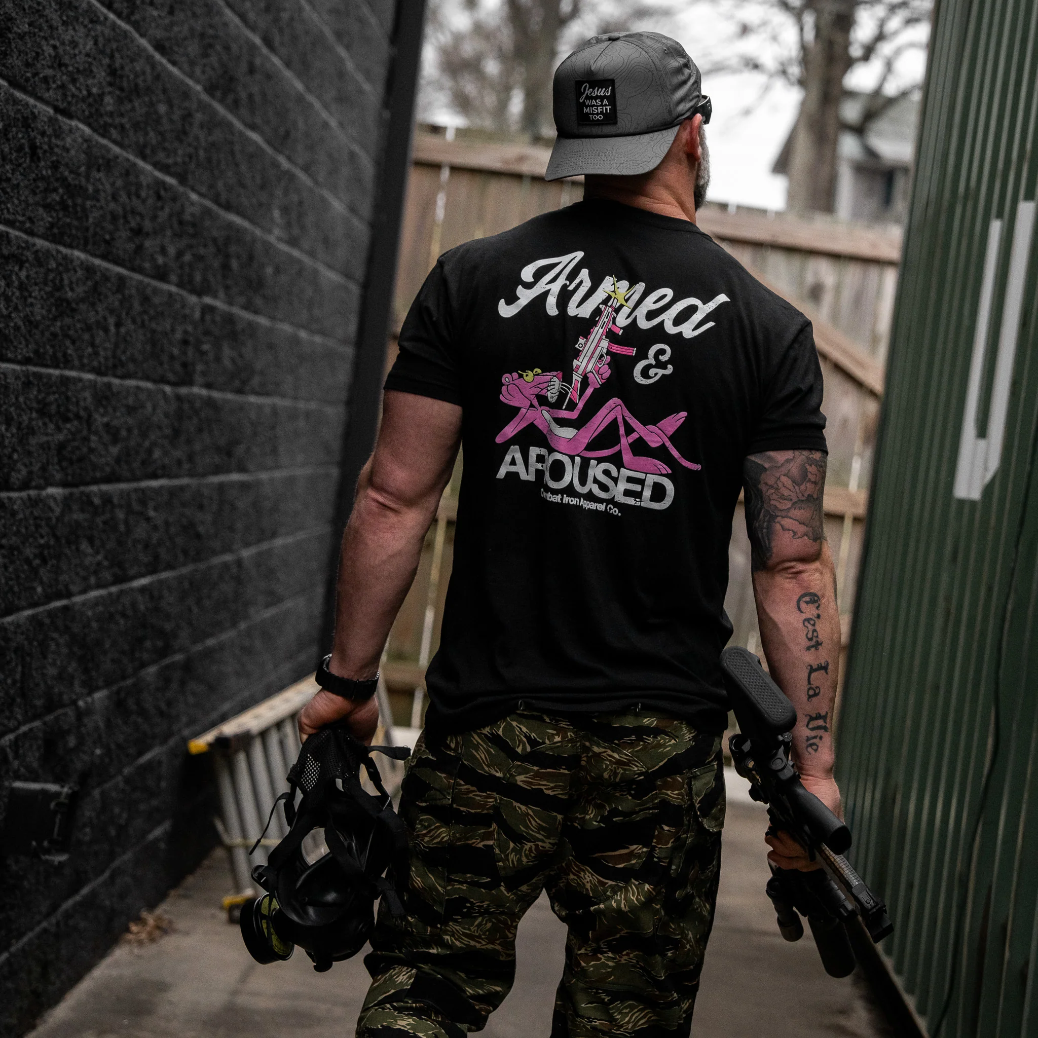 Armed and Aroused  Men's T-Shirt - Image 4