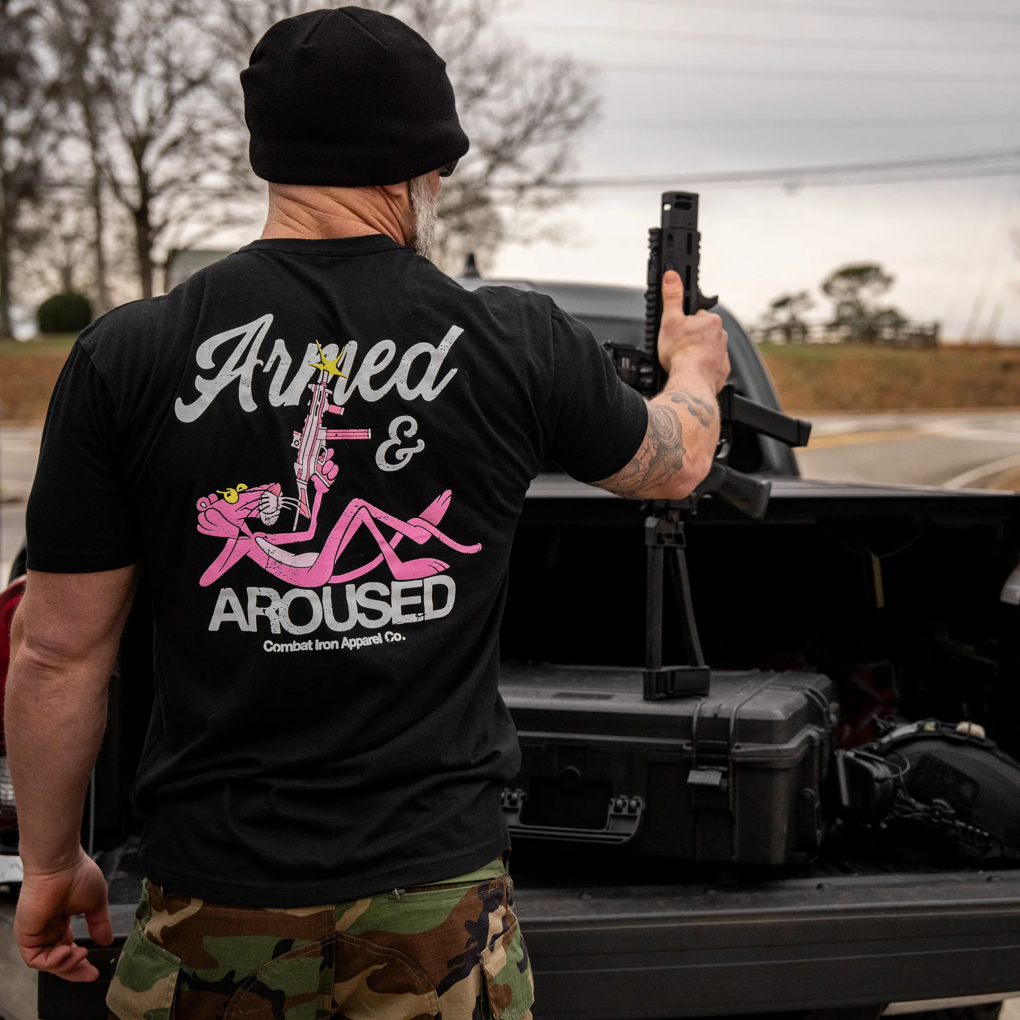 Armed and Aroused  Men's T-Shirt - Image 6