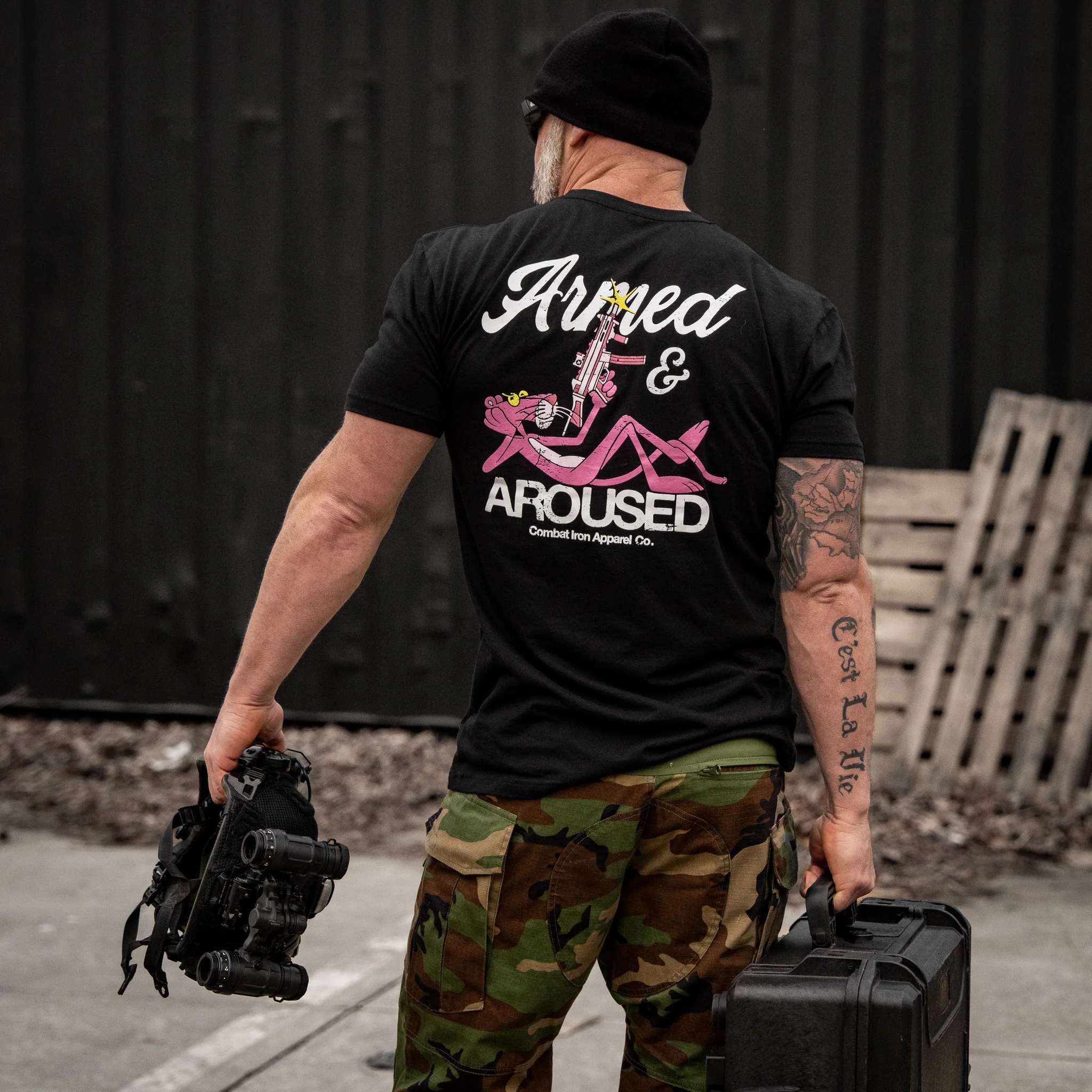 Armed and Aroused  Men's T-Shirt - Image 8