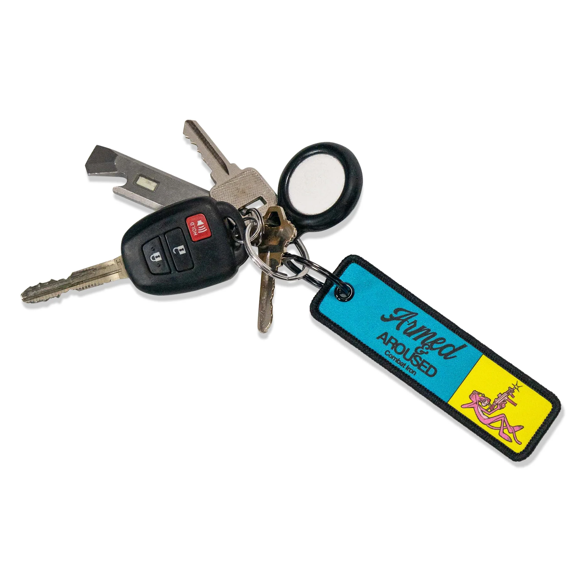 Armed & Aroused Flight Tag Keychain - Image 2
