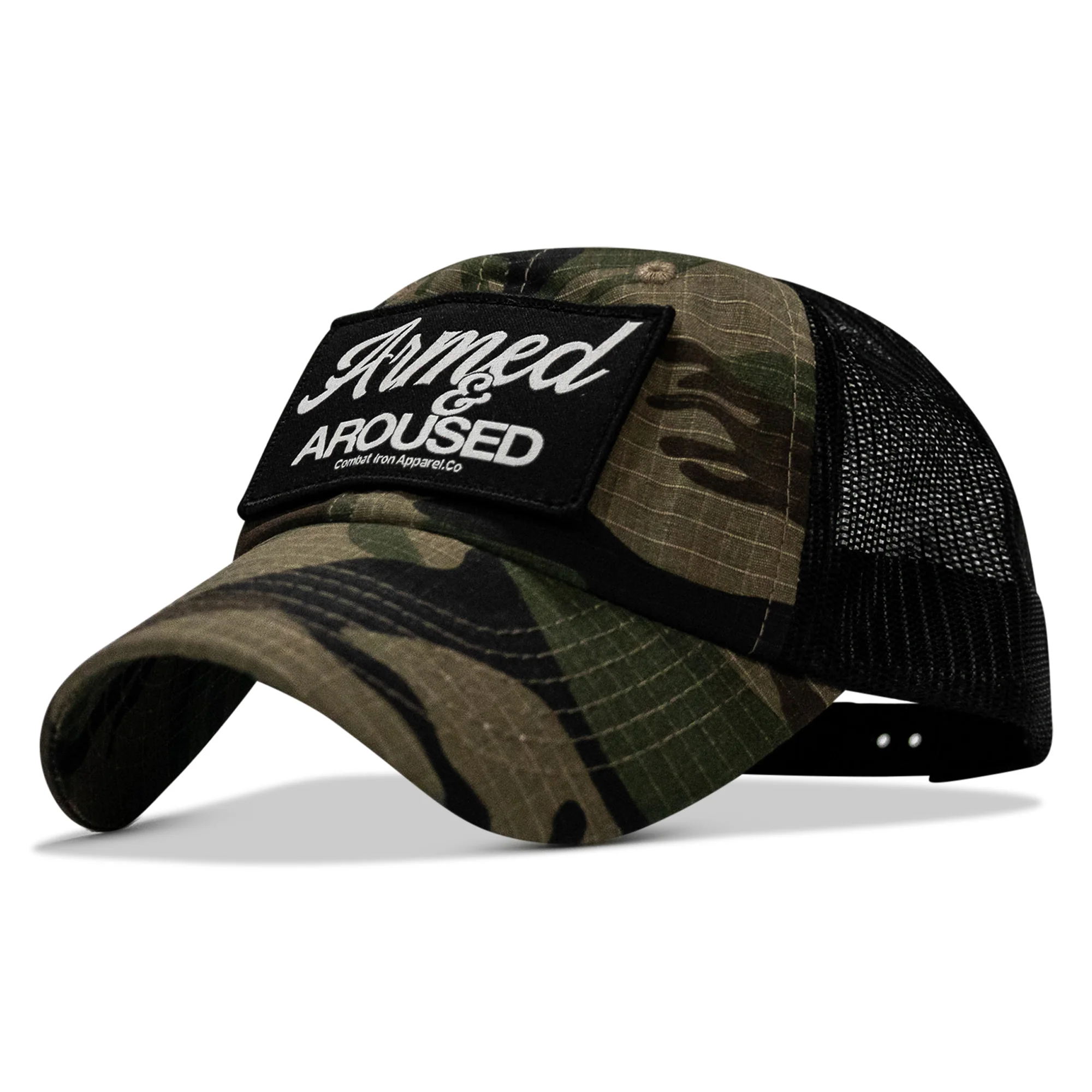 Armed & Aroused Patch. Tactical Ripstop Mesh Snapback Hat - Image 2