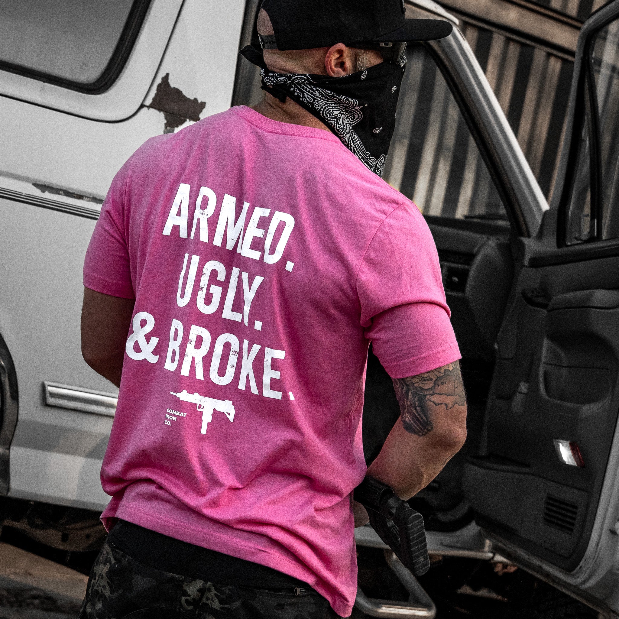 Armed. Ugly. & Broke. Men's T-Shirt - Image 9