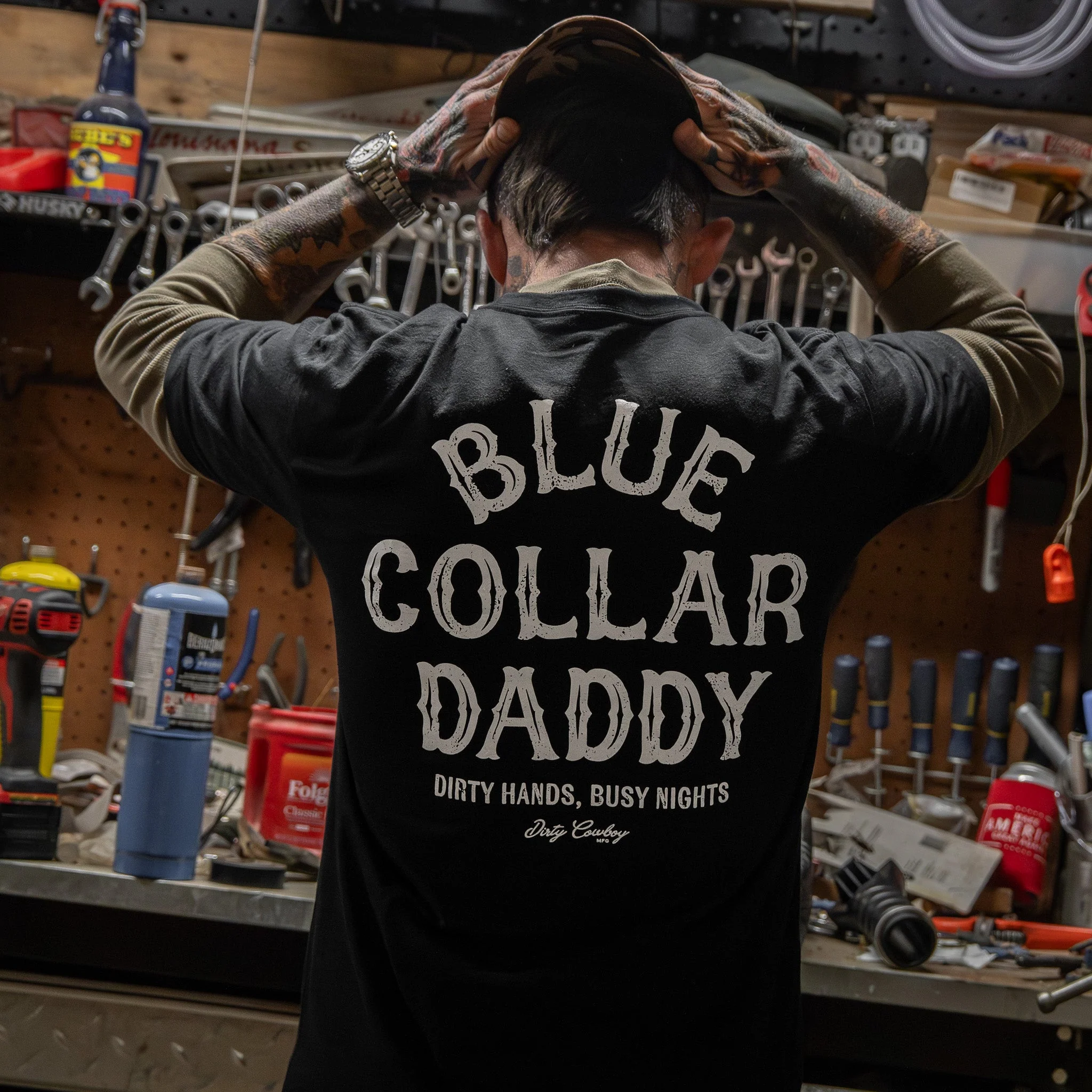 Blue Collar Daddy Men's T-Shirt - Image 3