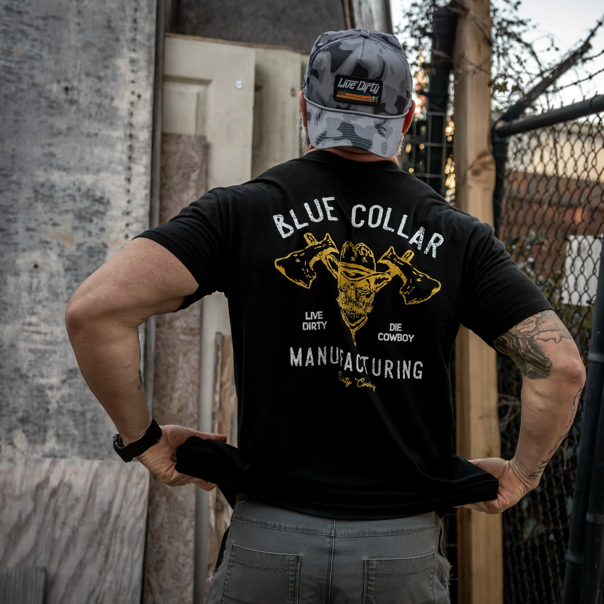 Blue Collar Hatchet Men's T-Shirt - Image 12