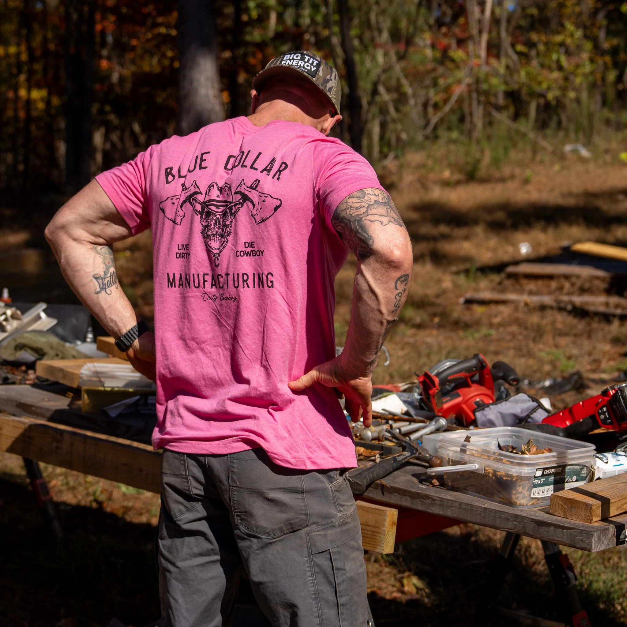 Blue Collar Hatchet Men's T-Shirt - Image 5