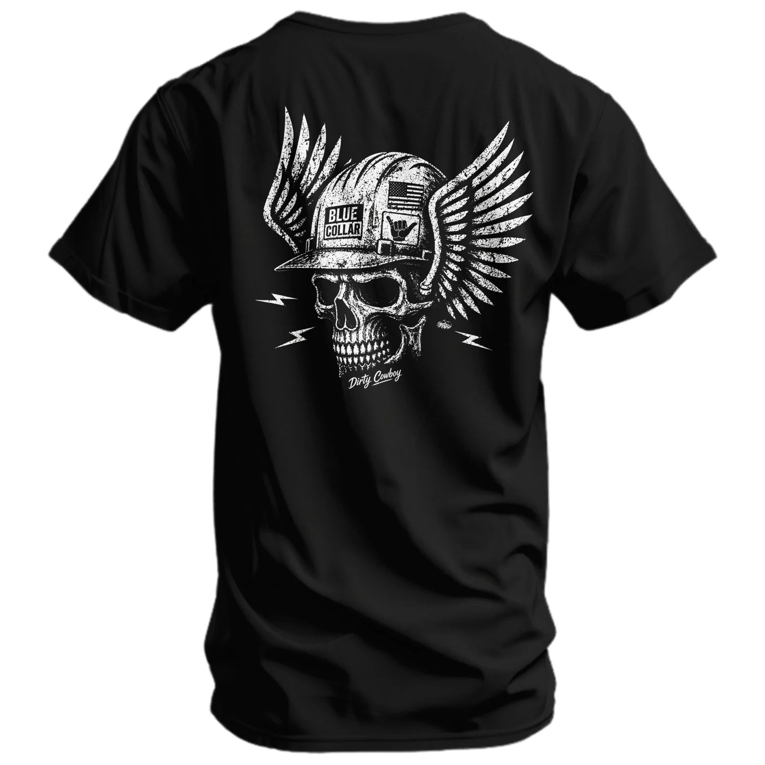 Blue Collar Skull Men's T-Shirt - Image 2