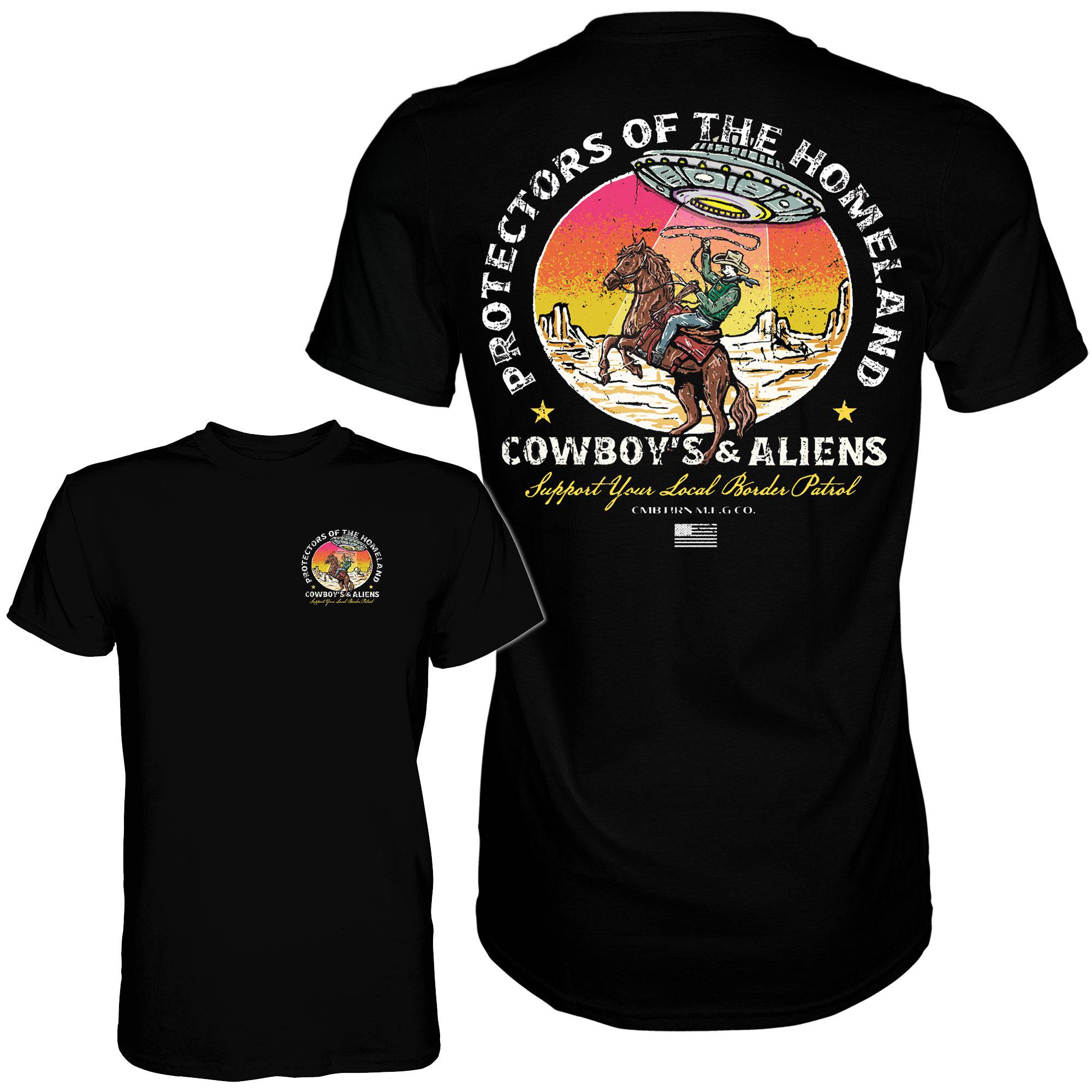 Border Patrol | Cowboy's & Aliens Men's T-Shirt - Image 5