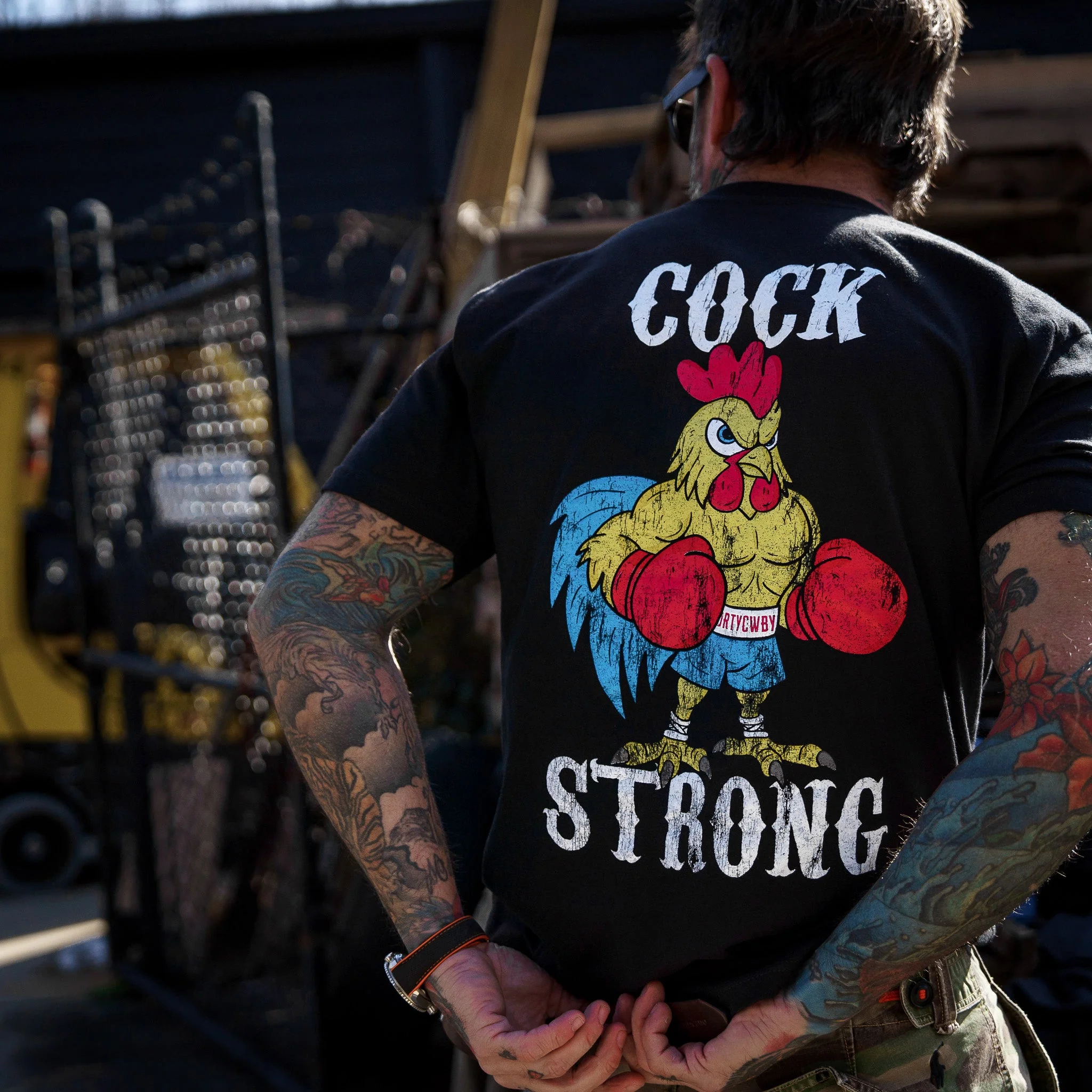 Boxing Chicken Strong Men's T-Shirt - Image 5