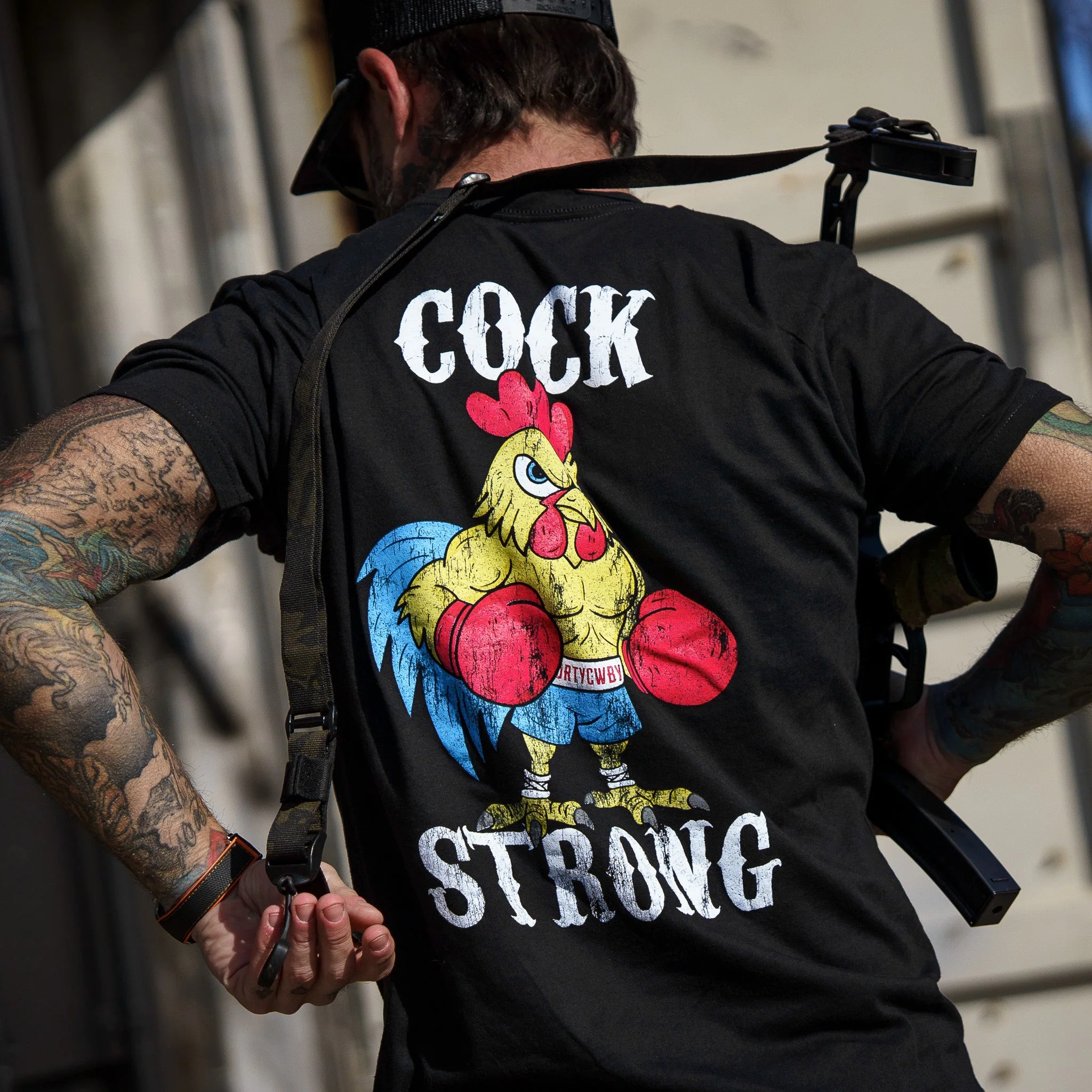 Boxing Chicken Strong Men's T-Shirt - Image 7
