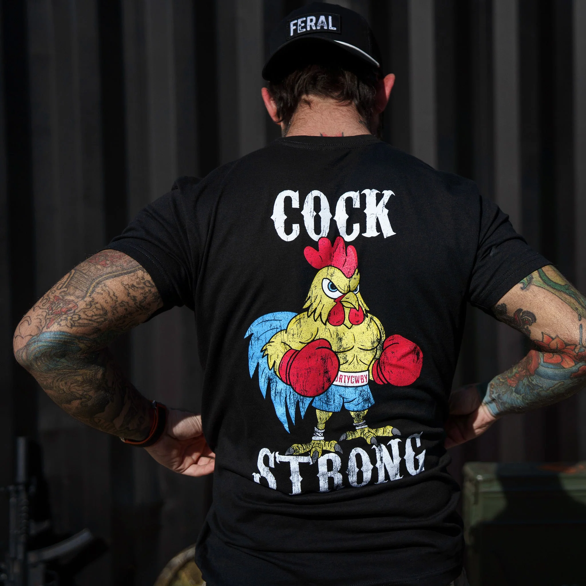 Boxing Chicken Strong Men's T-Shirt - Image 9