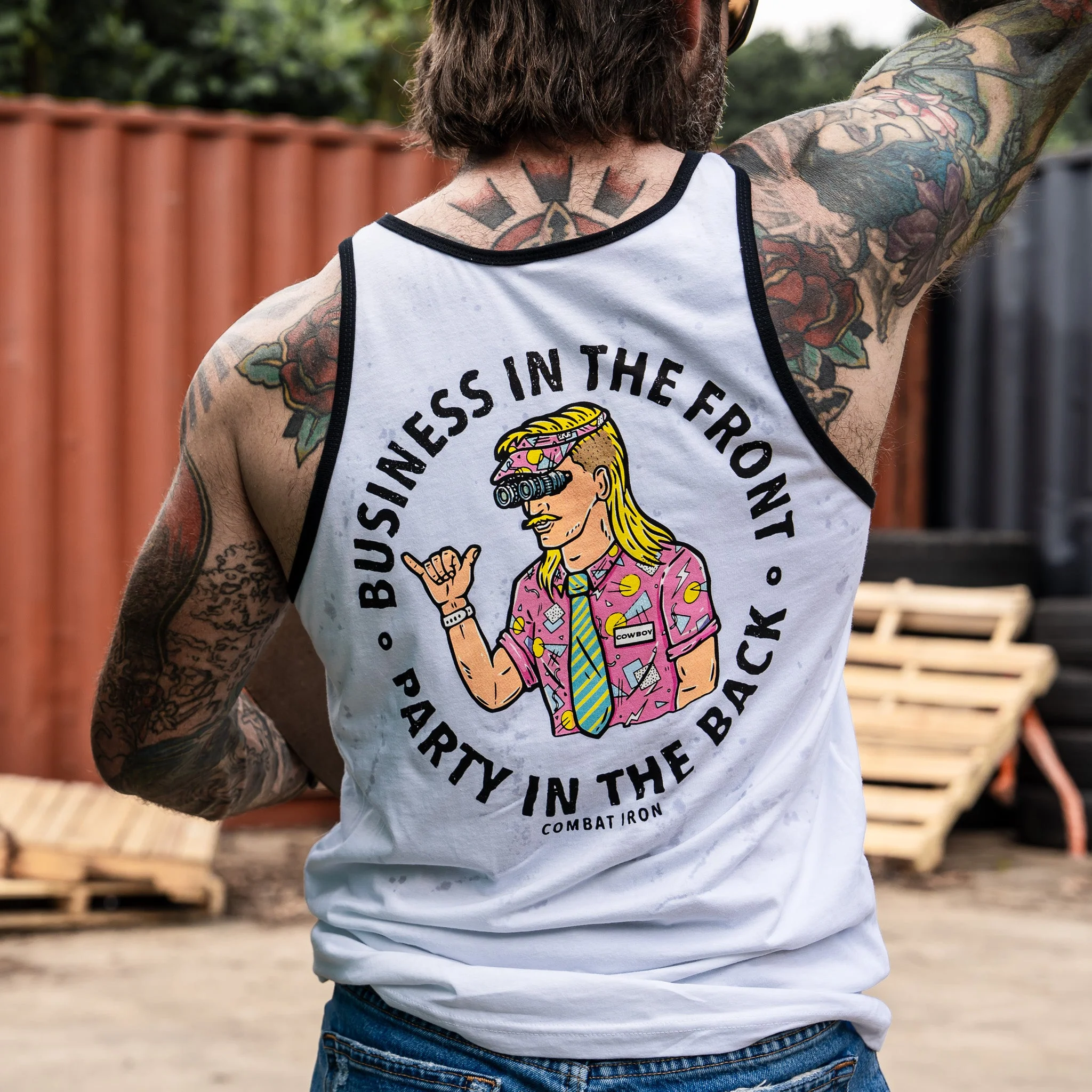 Business In The Front. Party In The Back. Men's Tank - Image 2