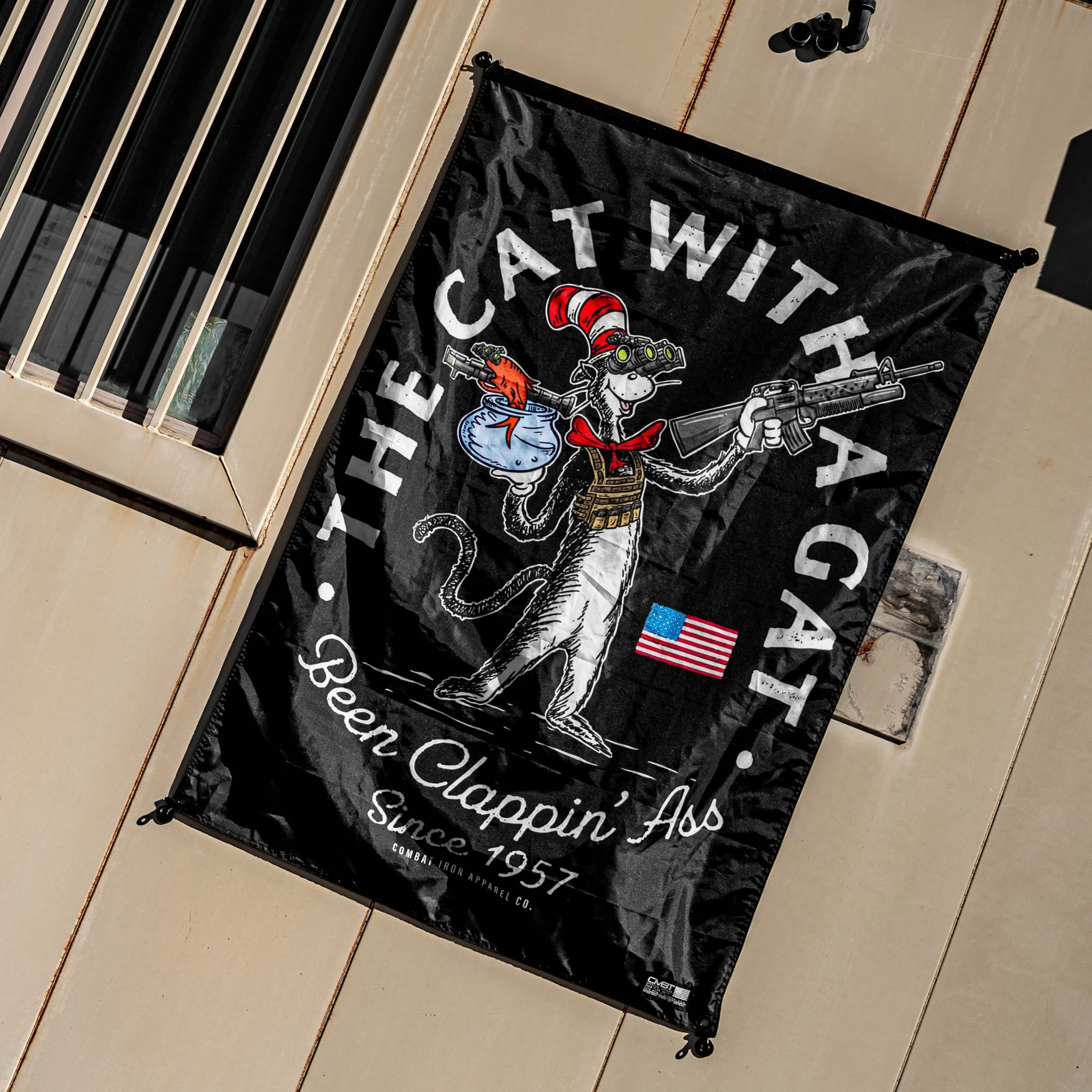 Cat With A Gat 3'x5' Flag