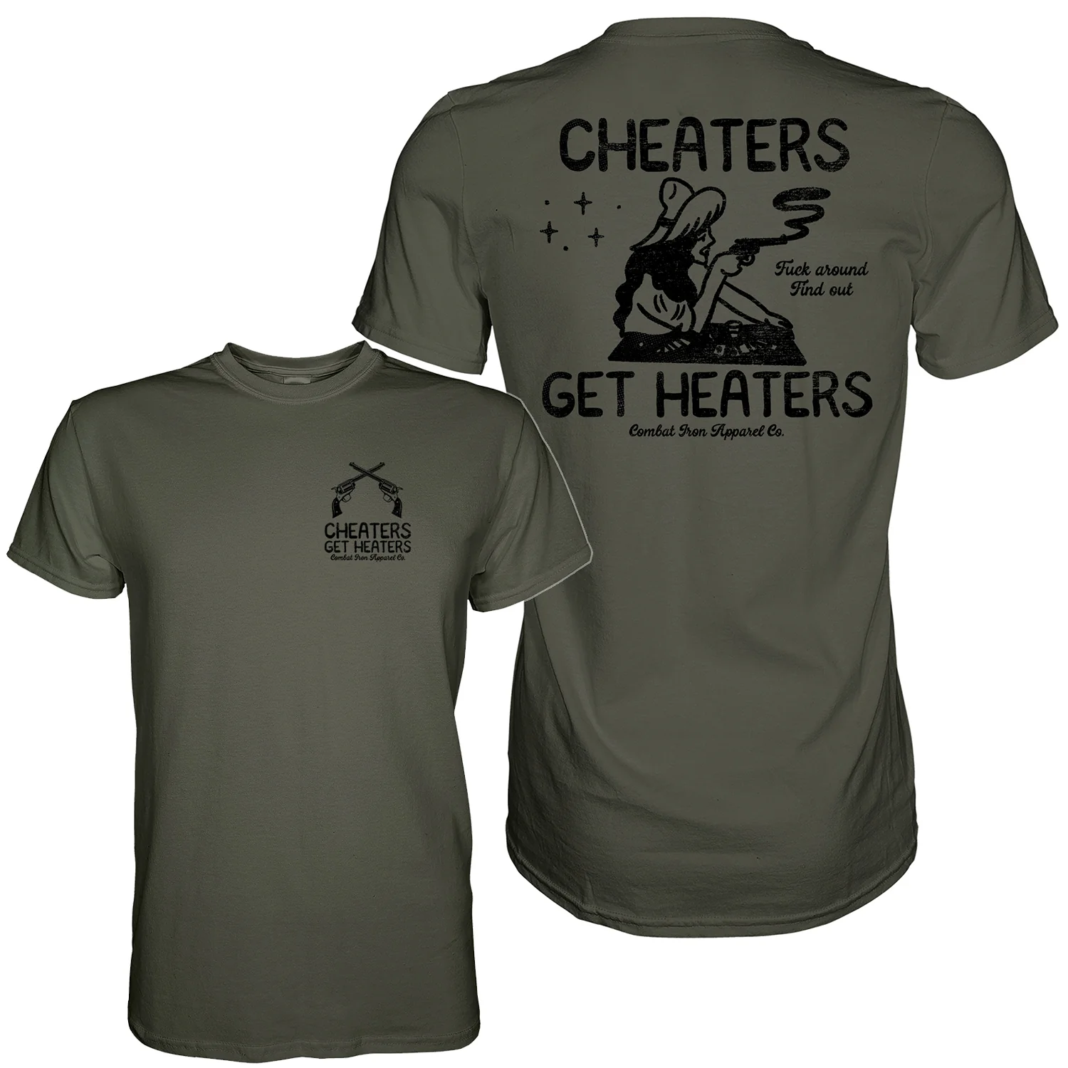 Cheaters Get Heaters Cowboy Edition Men's T-Shirt - Image 11
