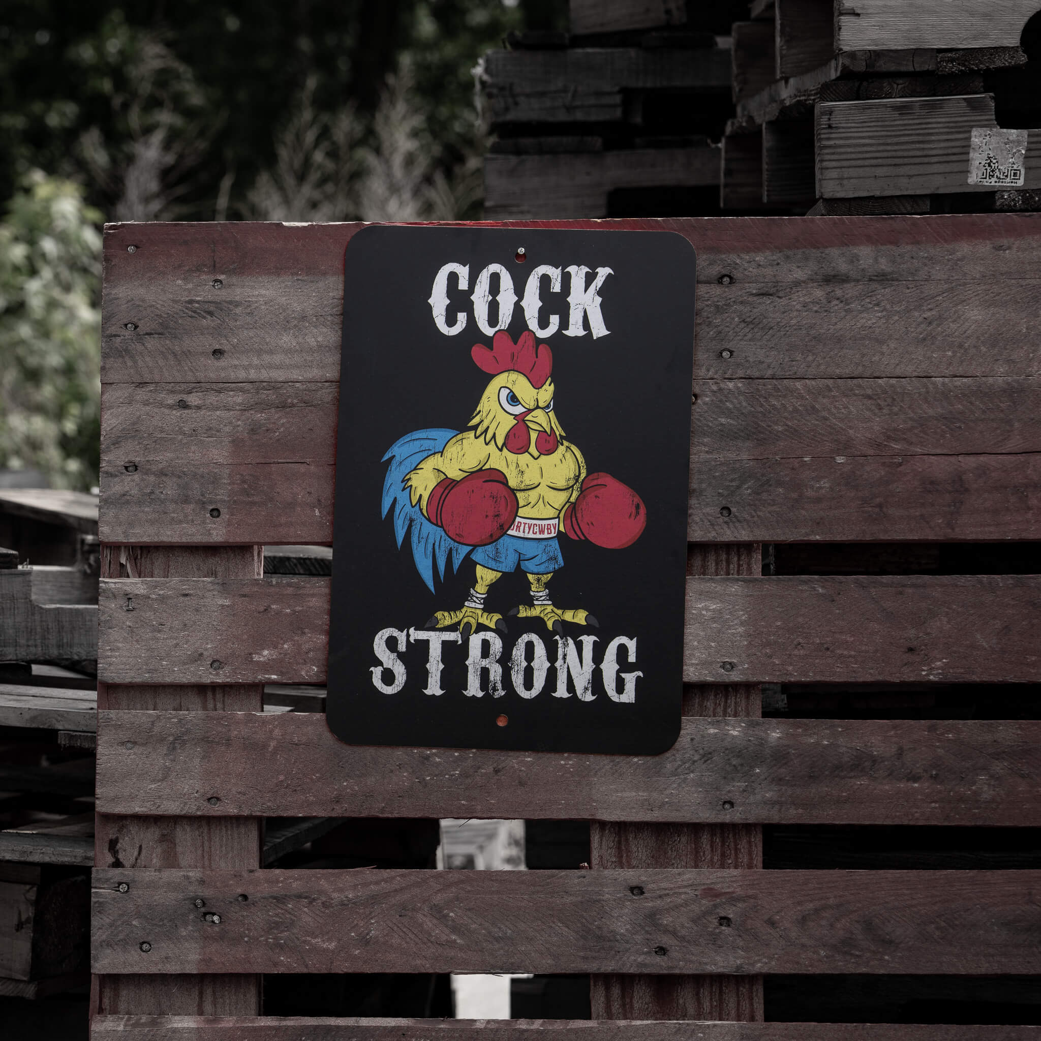 Cock Strong Wall Mounted Metal Sign - Image 2
