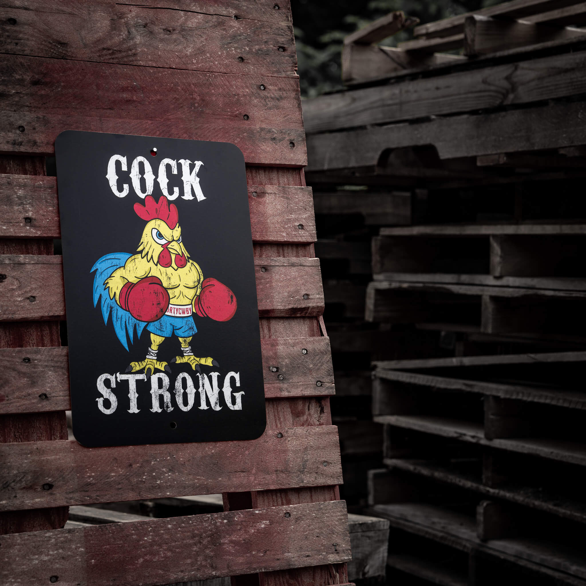 Cock Strong Wall Mounted Metal Sign - Image 4