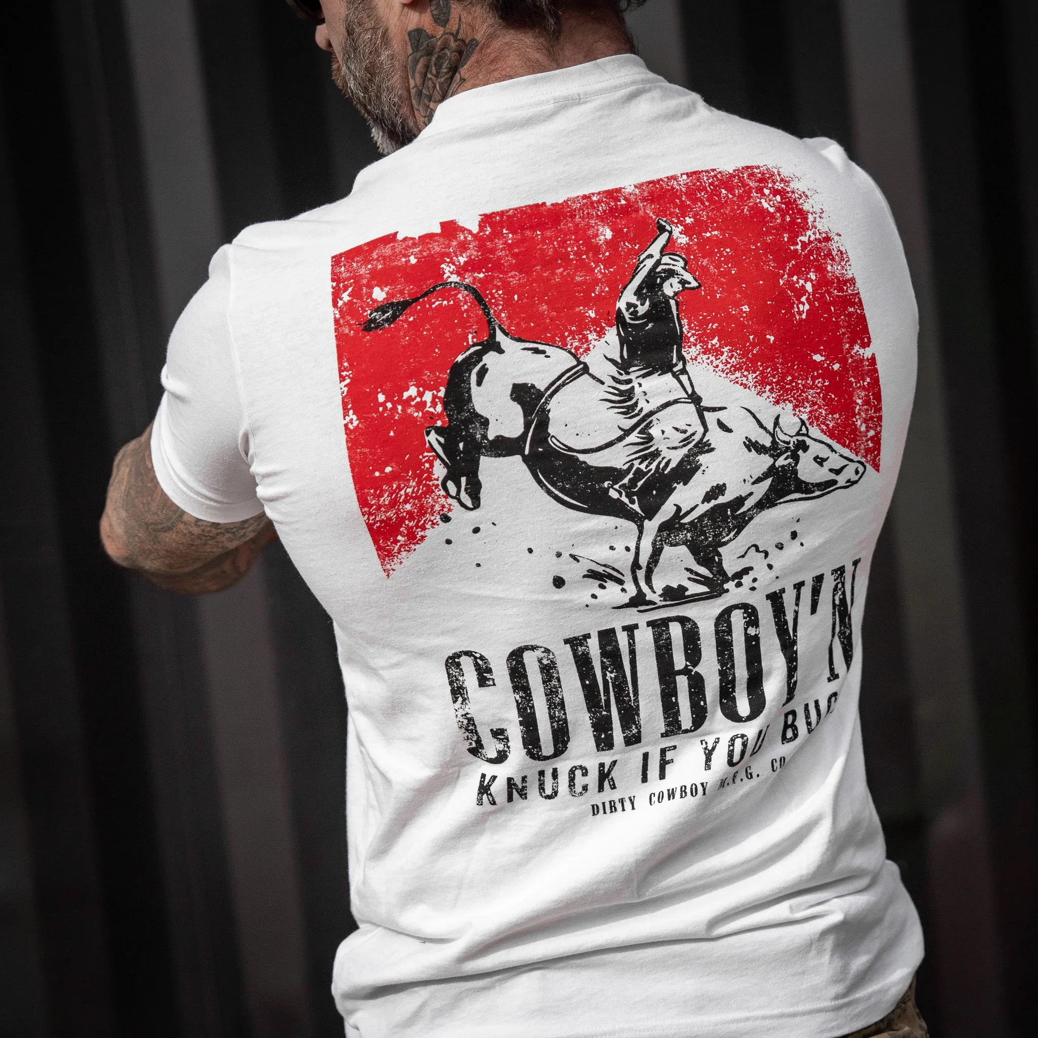Cowboy'n Knuck If You Buck Rodeo Men's T-Shirt - Image 2
