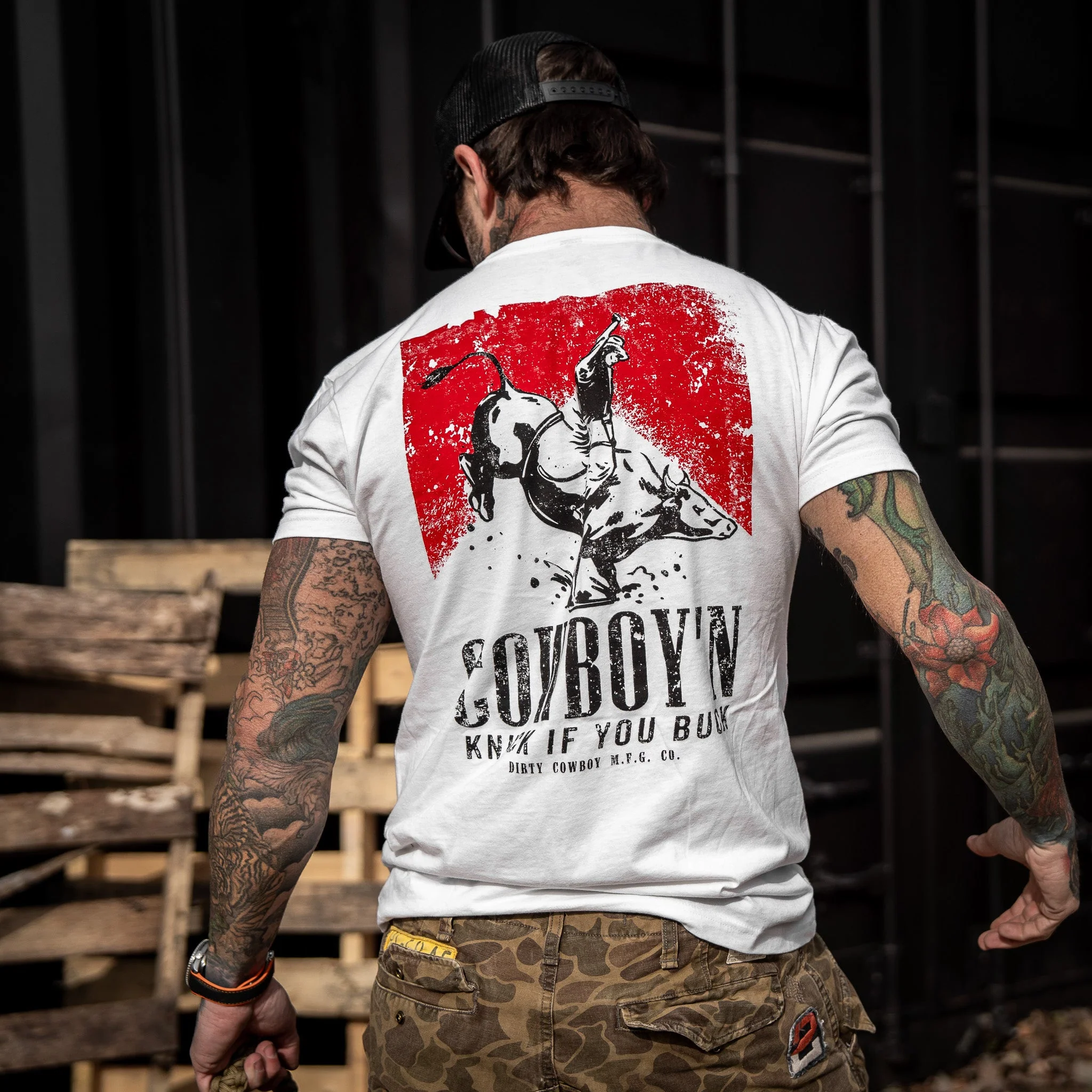 Cowboy'n Knuck If You Buck Rodeo Men's T-Shirt - Image 6