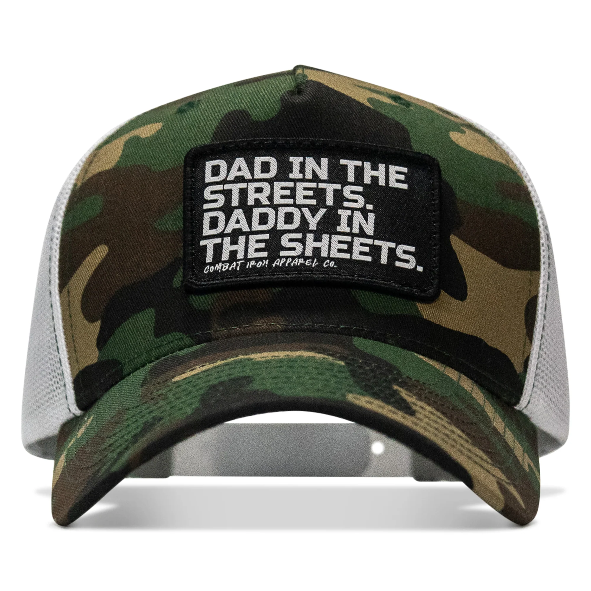 Dad In The Streets. Daddy In The Sheets. Black Patch Snapback Hat - Image 13