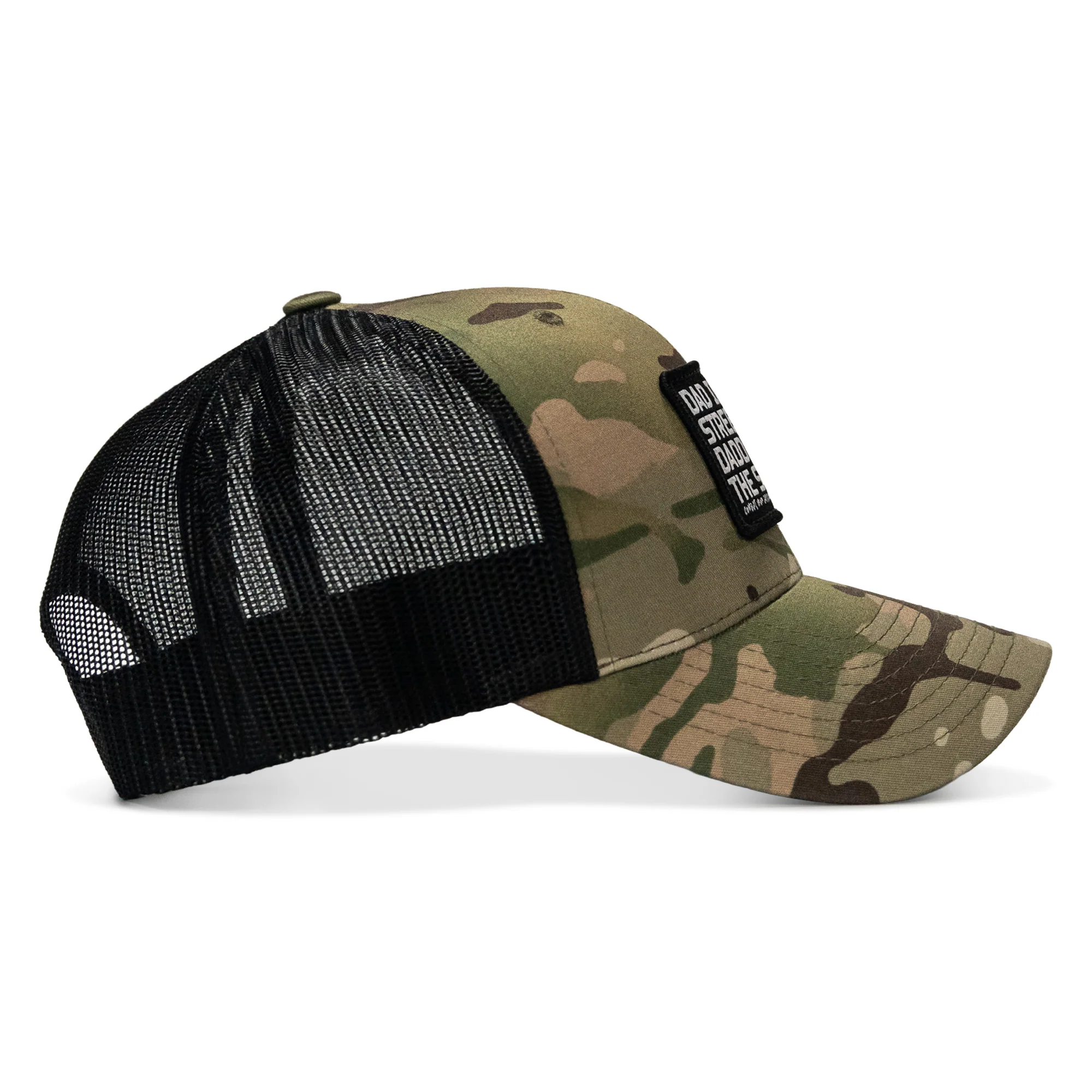 Dad In The Streets. Daddy In The Sheets. Black Patch Snapback Hat - Image 21
