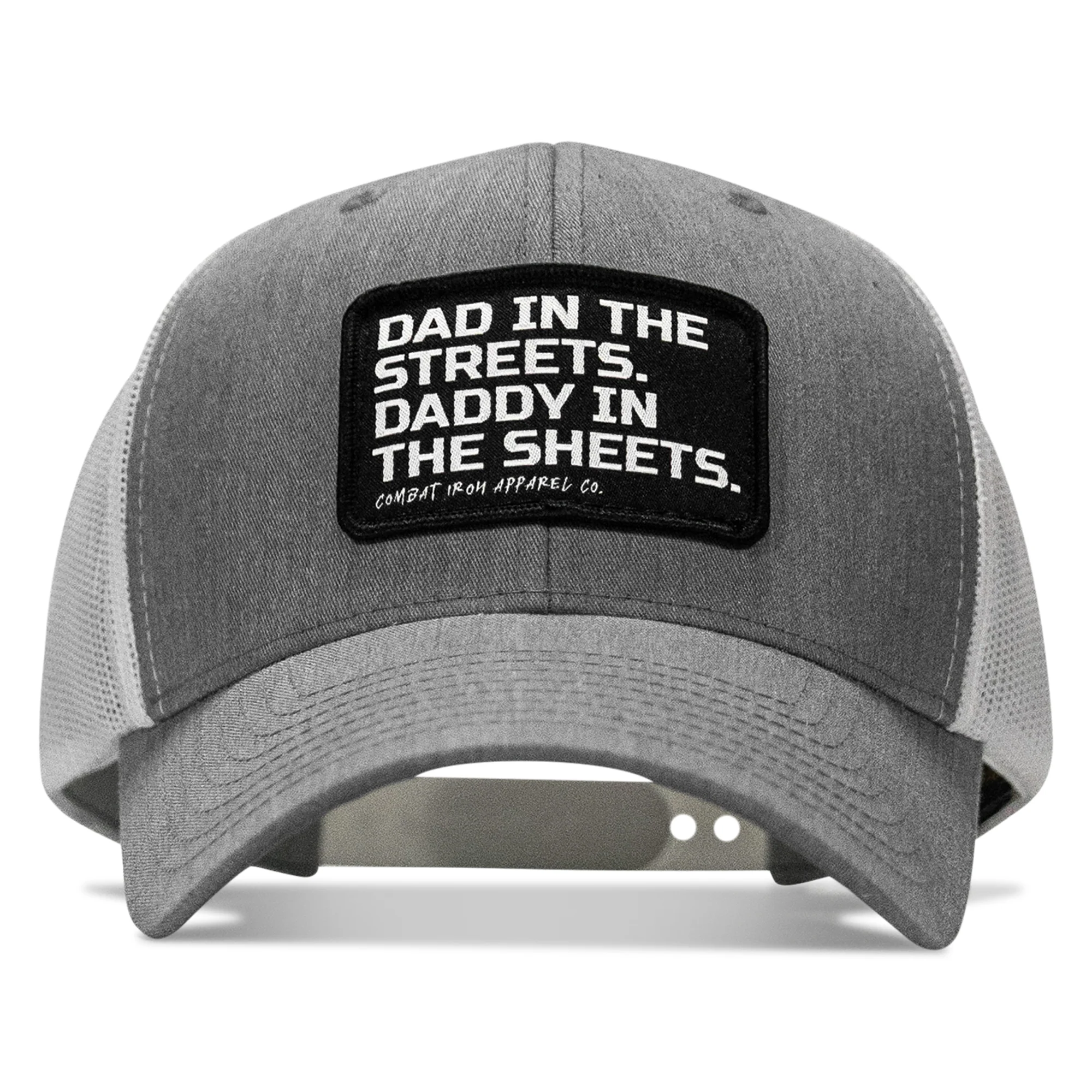 Dad In The Streets. Daddy In The Sheets. Black Patch Snapback Hat - Image 28