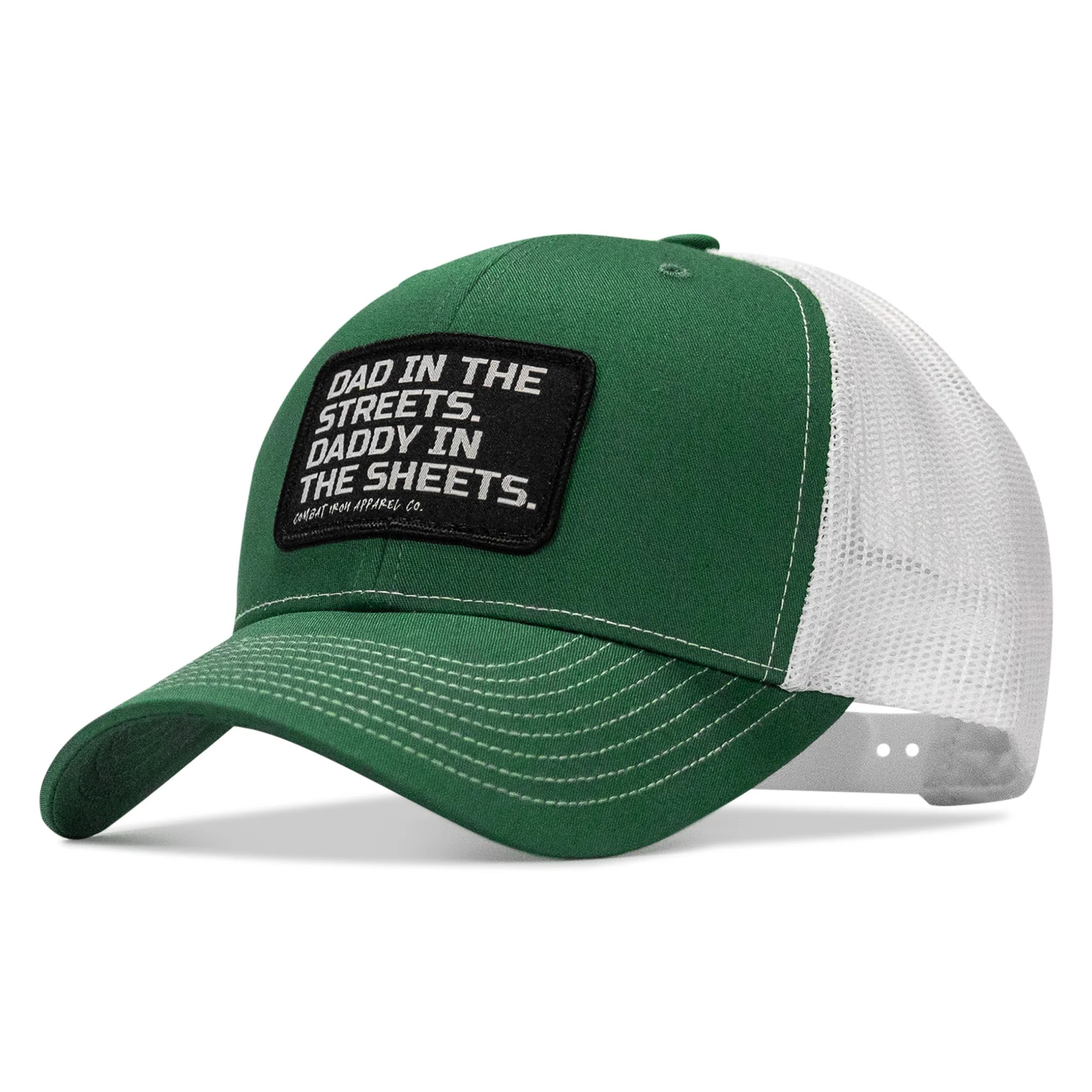 Dad In The Streets. Daddy In The Sheets. Black Patch Snapback Hat - Image 34