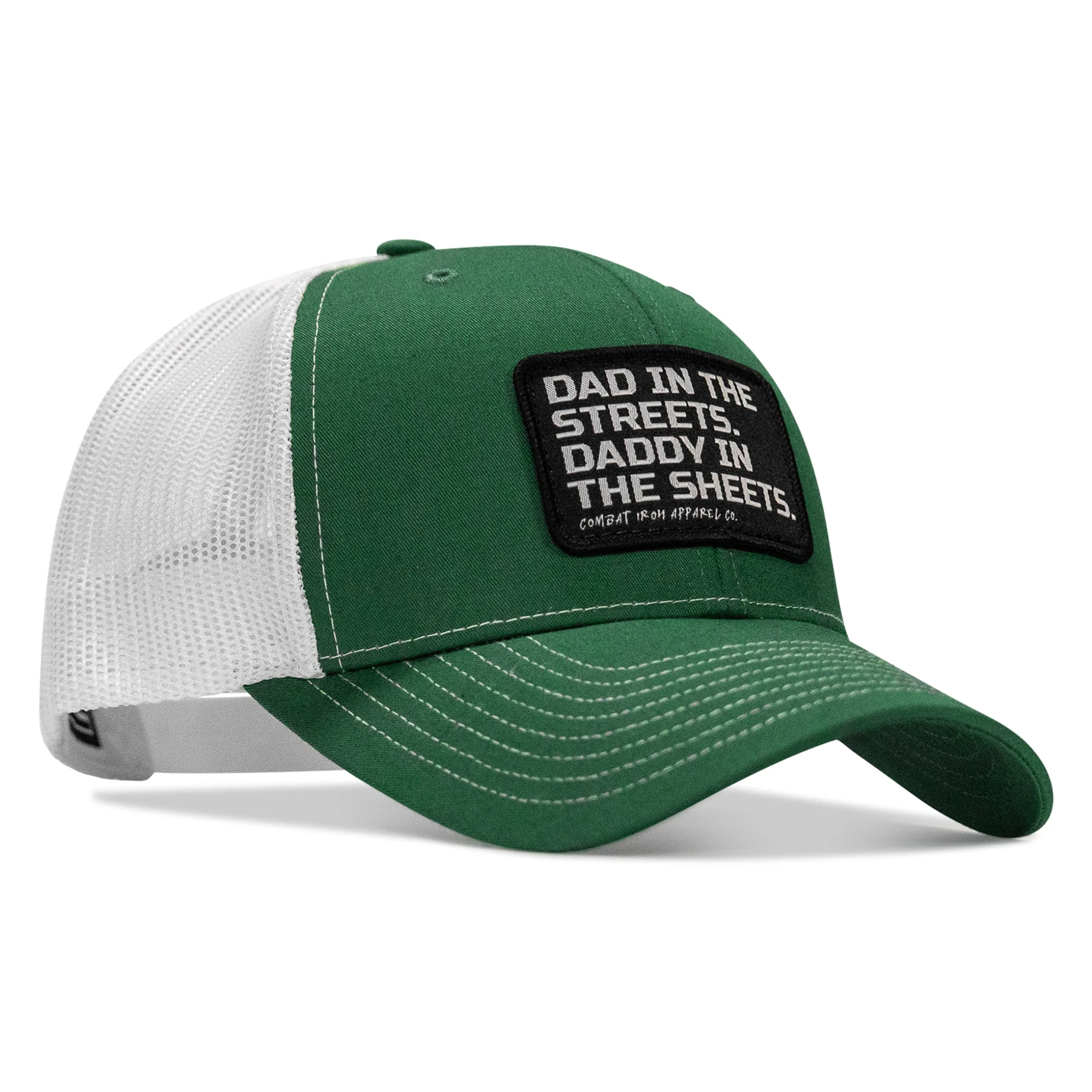 Dad In The Streets. Daddy In The Sheets. Black Patch Snapback Hat - Image 35