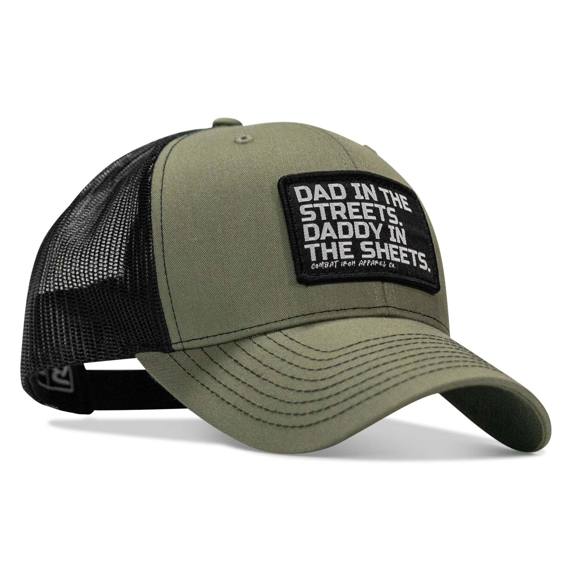 Dad In The Streets. Daddy In The Sheets. Black Patch Snapback Hat - Image 40