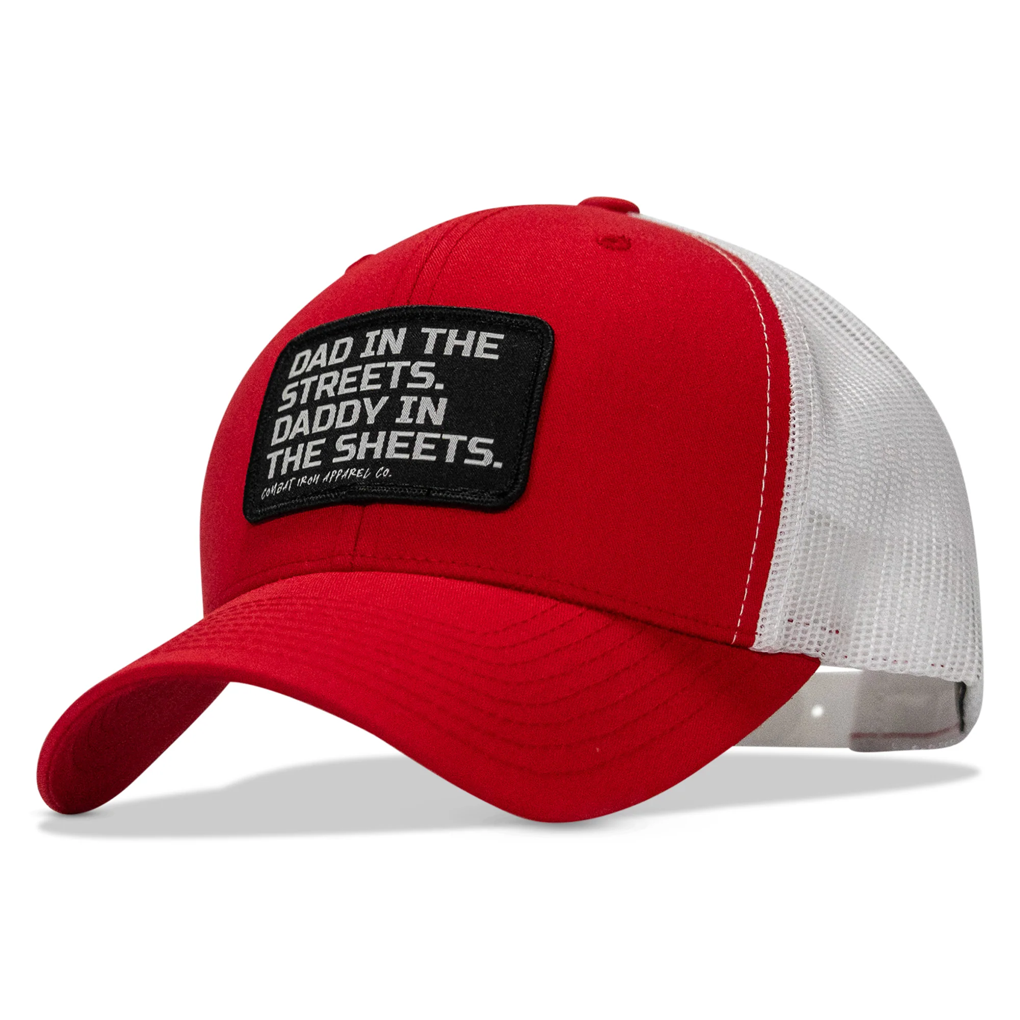Dad In The Streets. Daddy In The Sheets. Black Patch Snapback Hat - Image 49