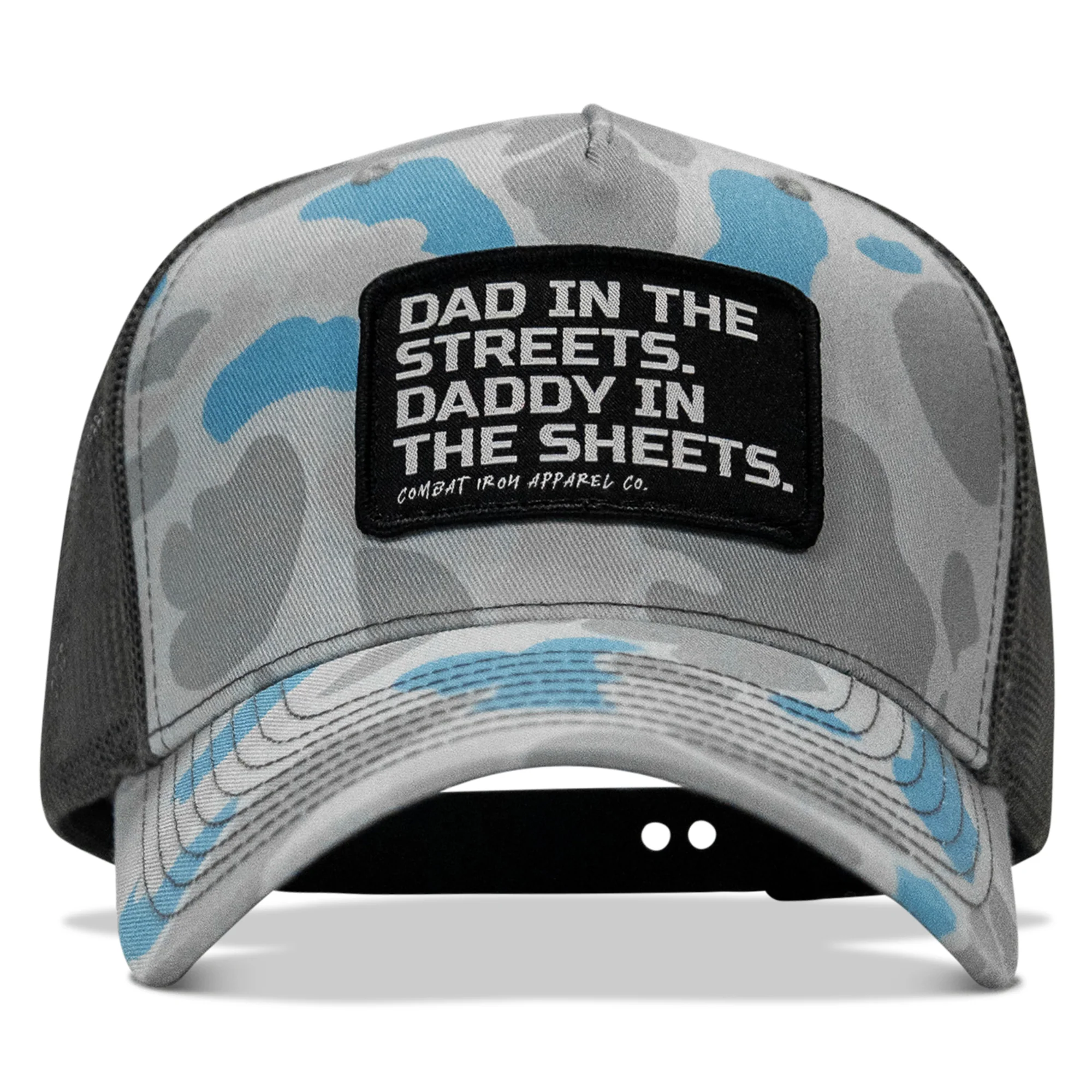 Dad In The Streets. Daddy In The Sheets. Black Patch Snapback Hat - Image 53