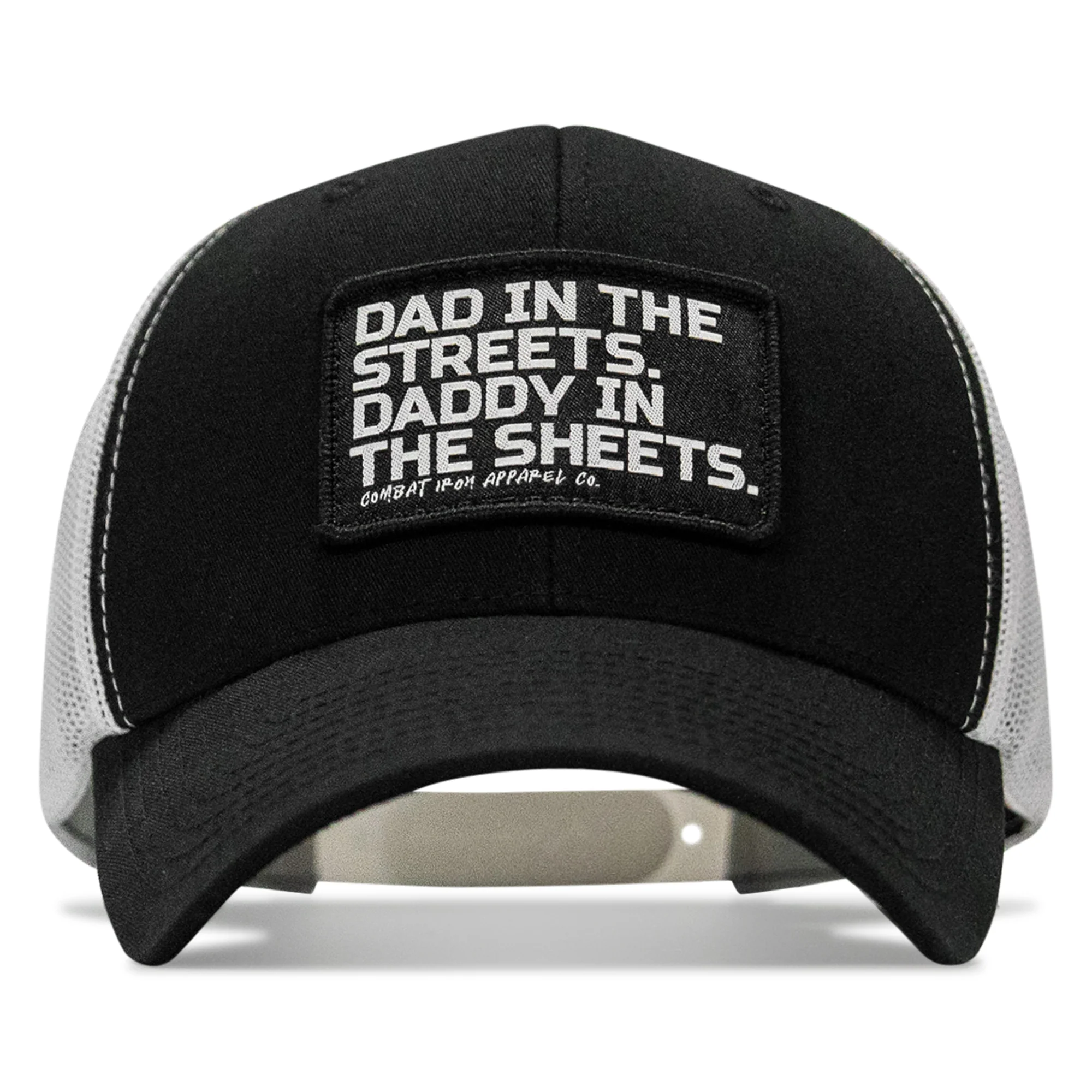 Dad In The Streets. Daddy In The Sheets. Black Patch Snapback Hat - Image 58