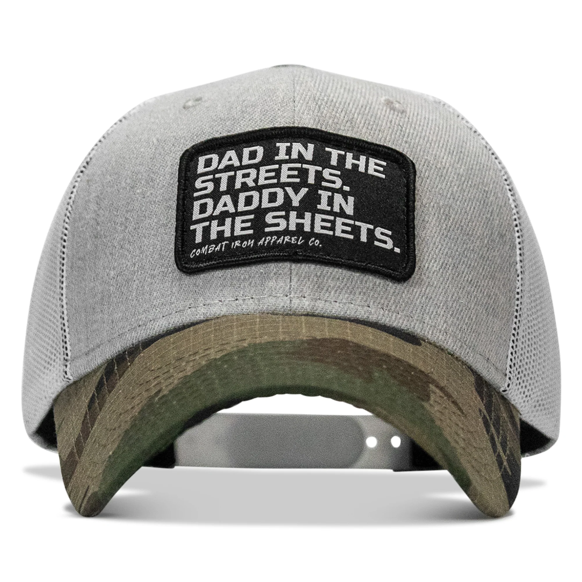 Dad In The Streets. Daddy In The Sheets. Black Patch Snapback Hat - Image 63