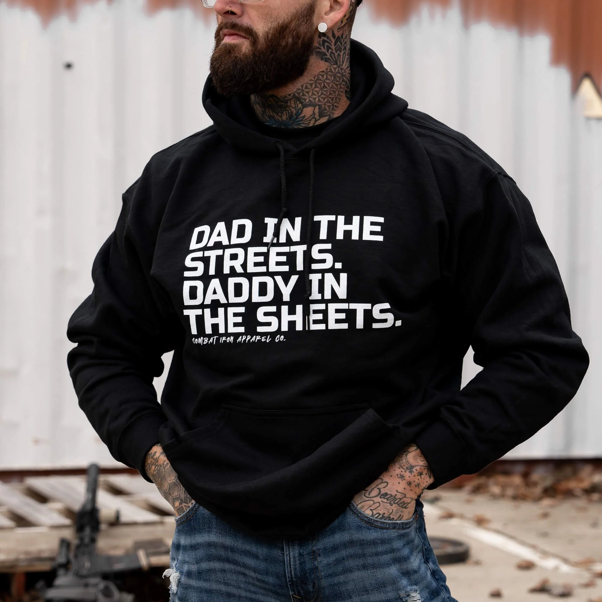 Dad In The Streets. Daddy In The Sheets. Men's Hoodie - Image 9