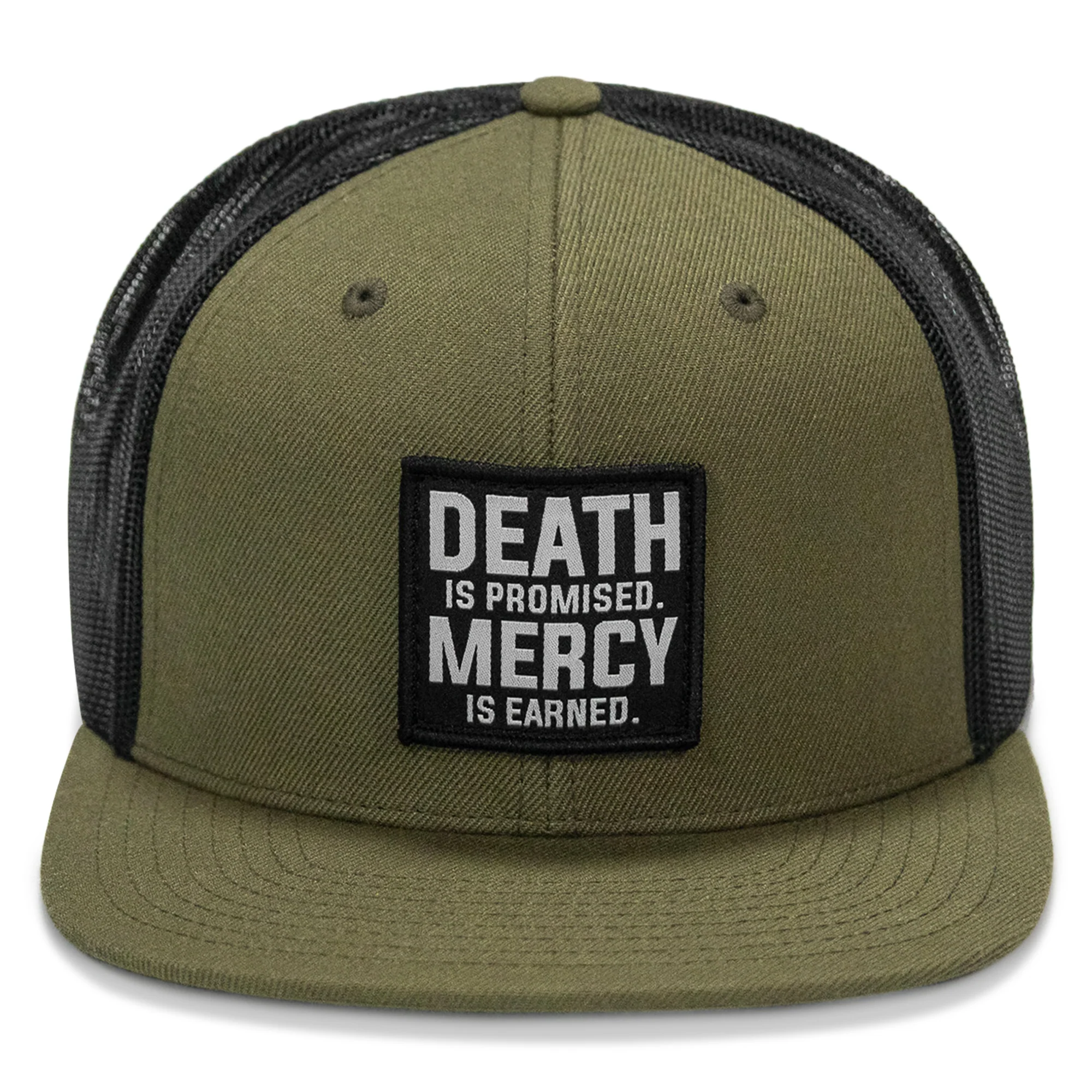 Death Is Promised. Mercy Is Earned Patch Flatbill Hat - Image 11