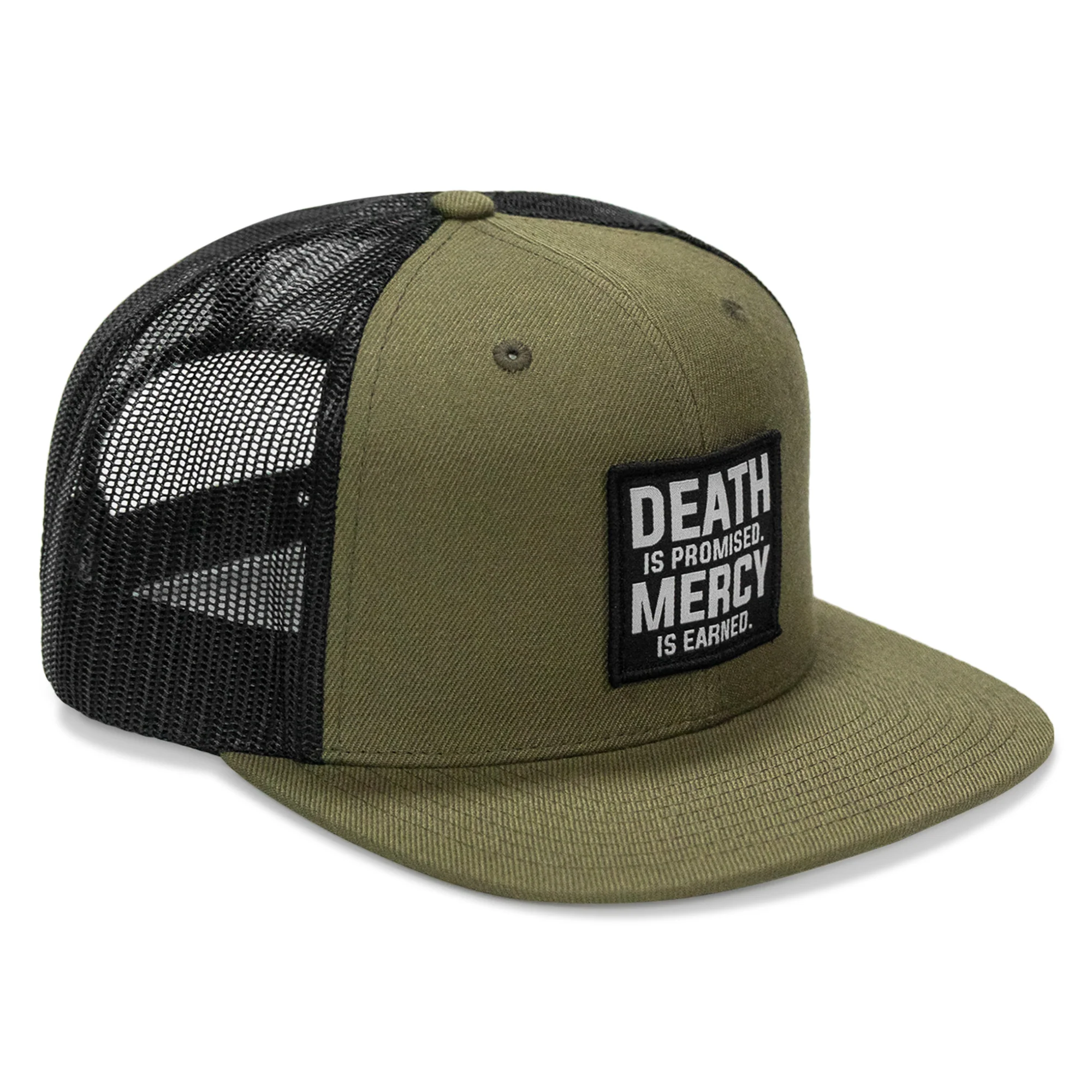 Death Is Promised. Mercy Is Earned Patch Flatbill Hat - Image 13