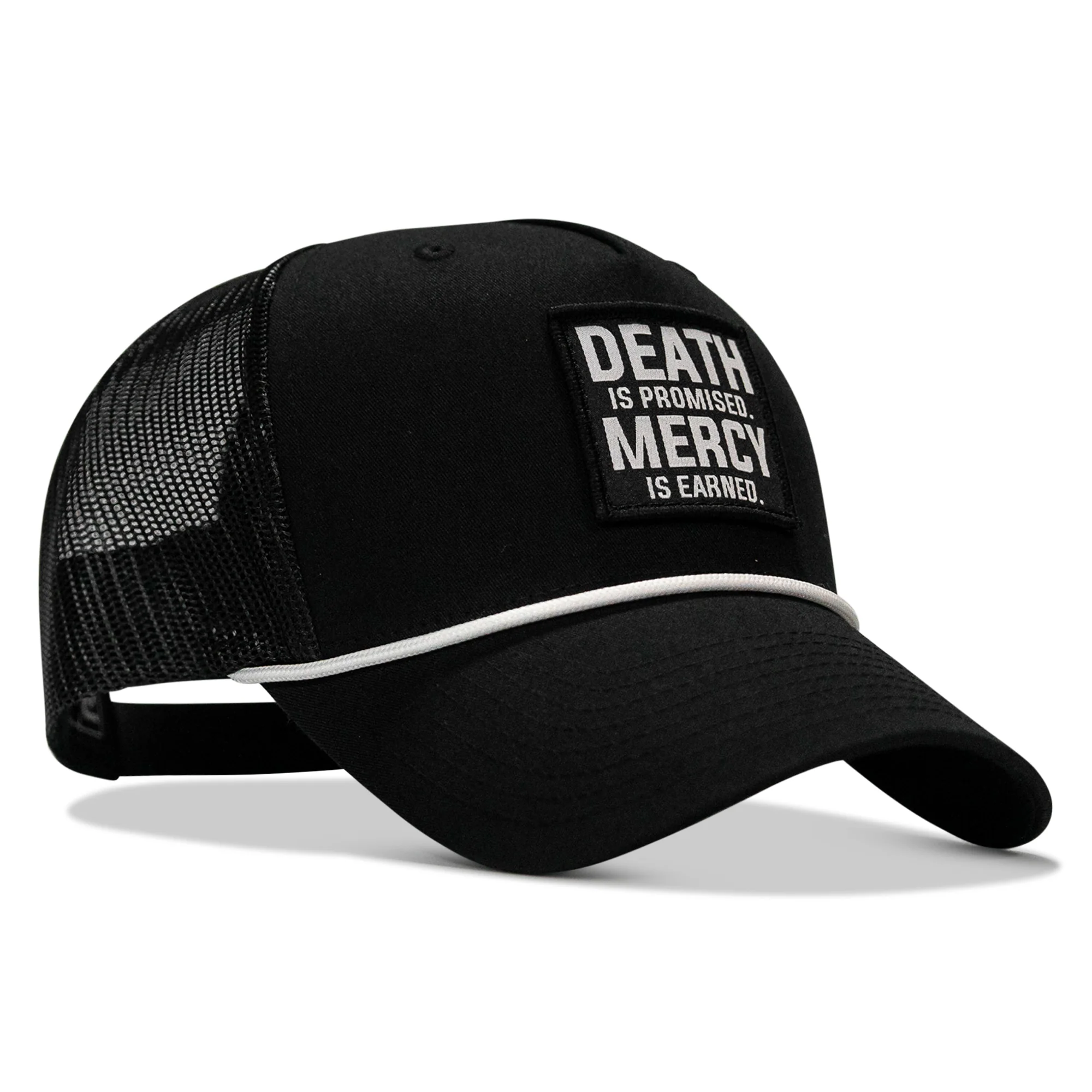 Death Is Promised. Mercy Is Earned Patch Rope Snapback - Image 3