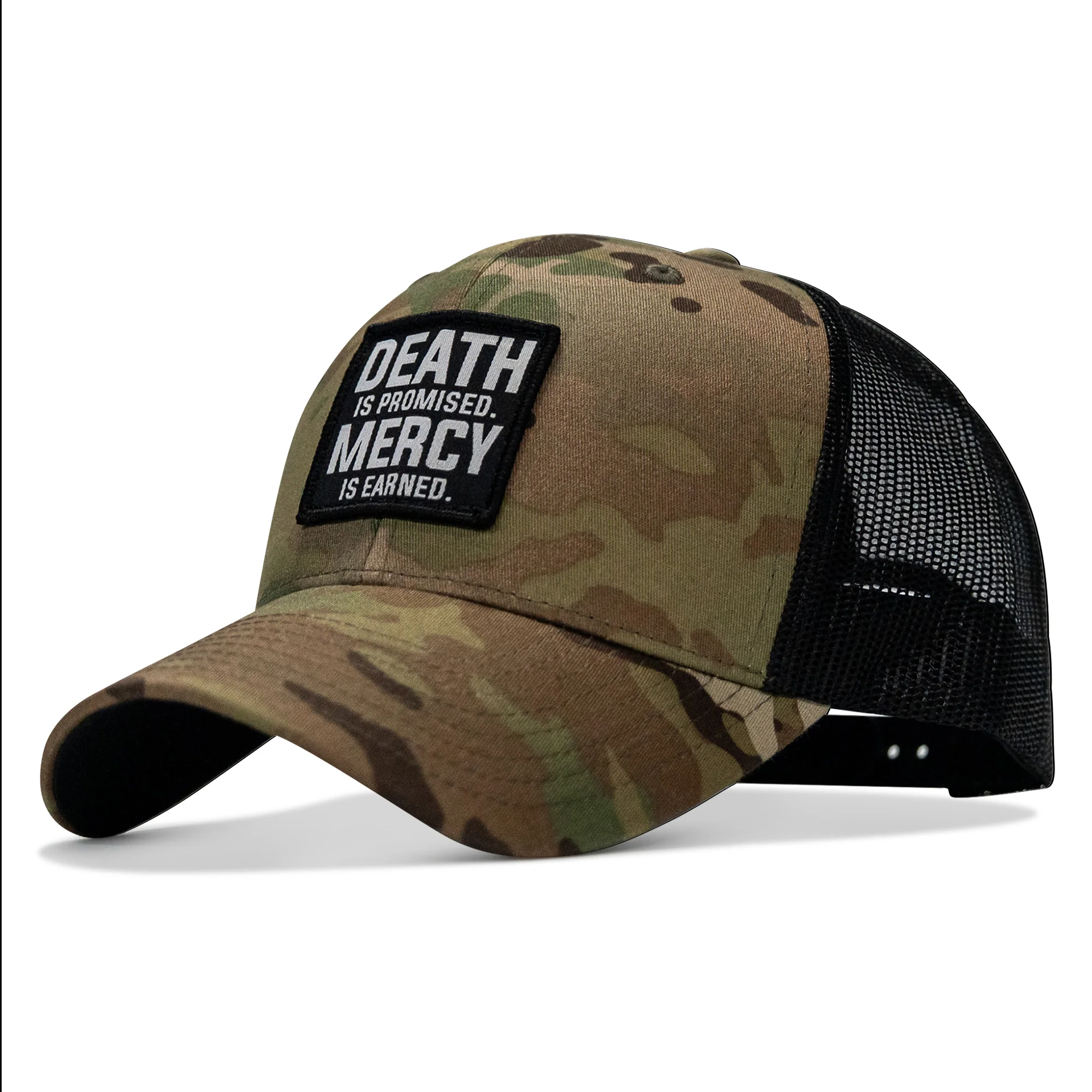 Death Is Promised. Mercy Is Earned Patch Snapback Hat - Image 29