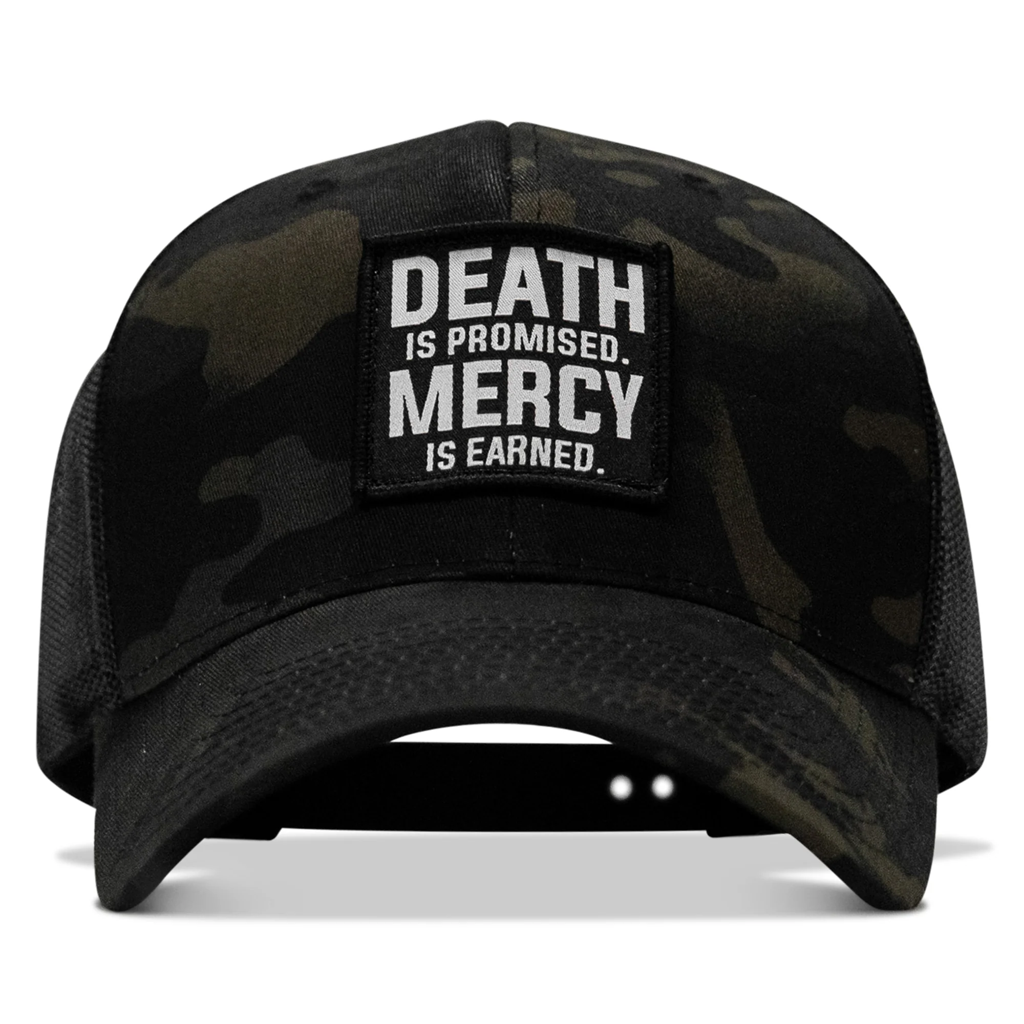 Death Is Promised. Mercy Is Earned Patch Snapback Hat - Image 6