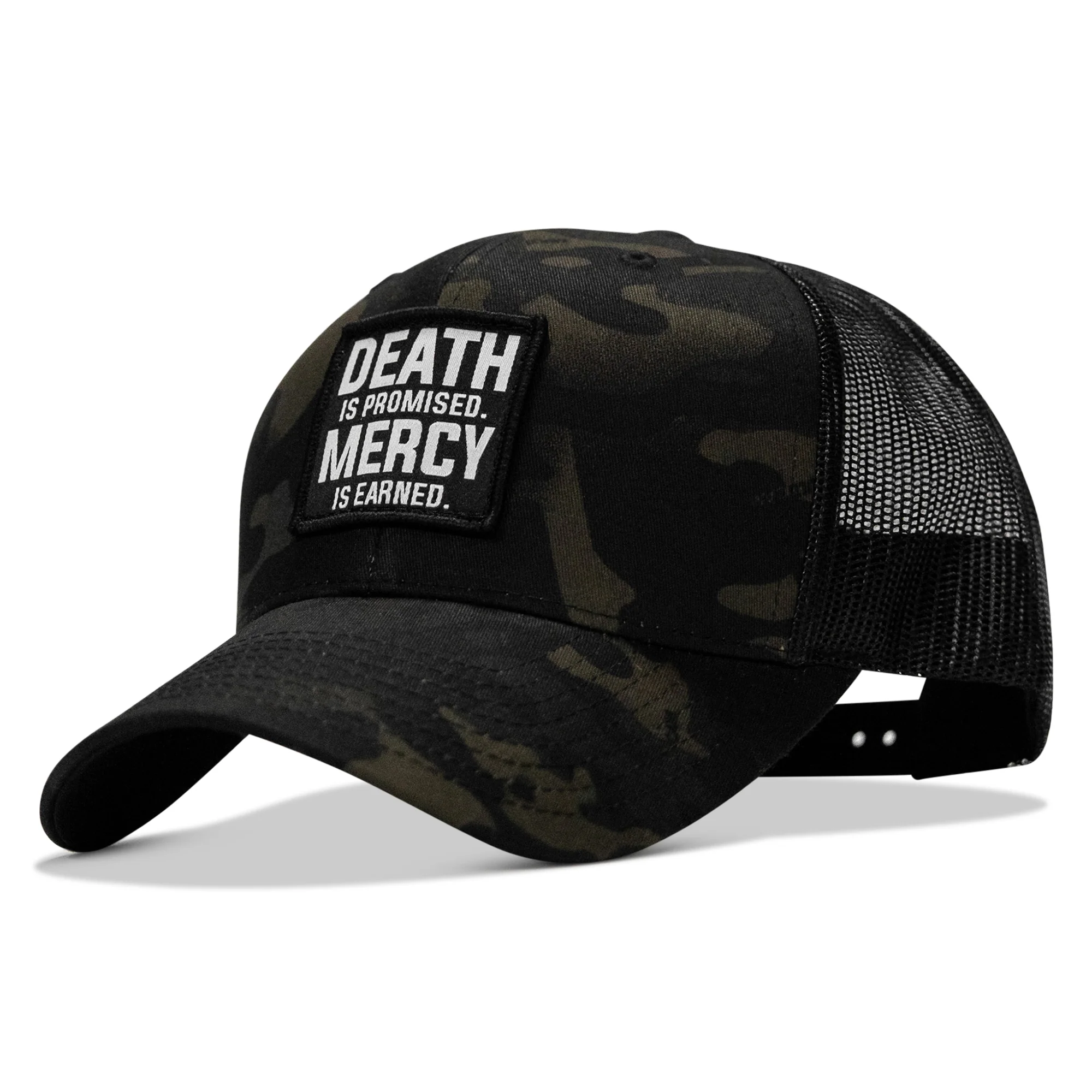Death Is Promised. Mercy Is Earned Patch Snapback Hat - Image 7